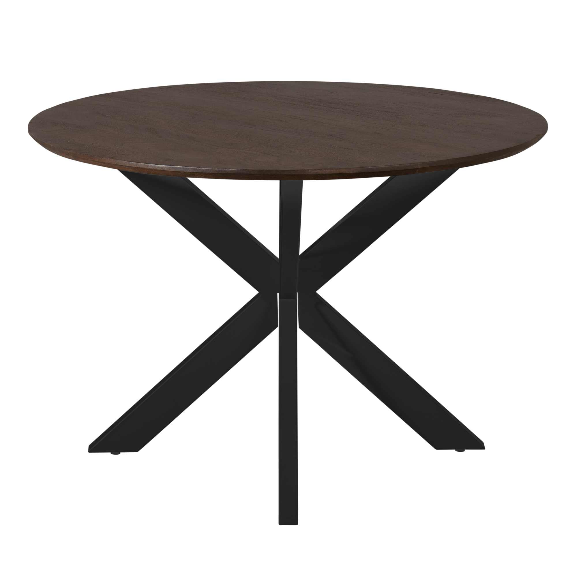 Eettafel Madison Brown | 110 cm | Poot Zwart - STF