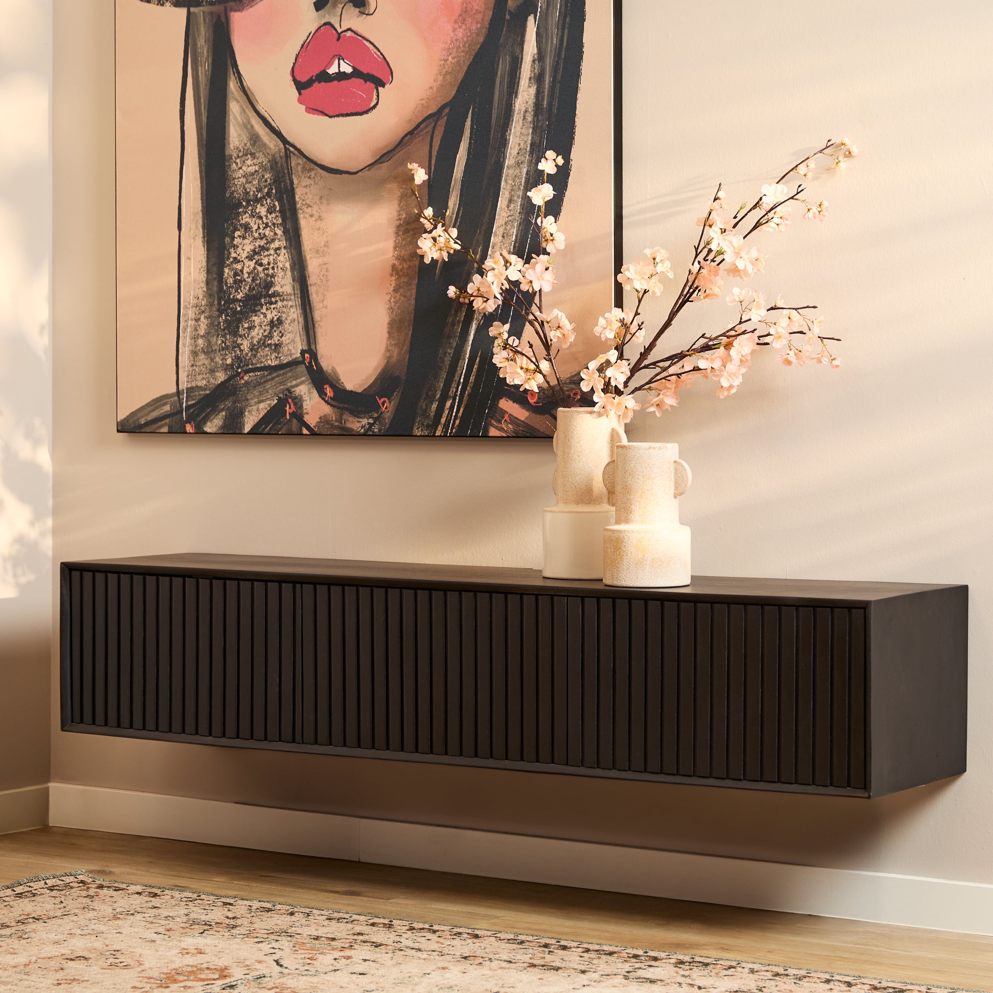 Zwevend tv-meubel Madison Zwart | 160 cm - STF