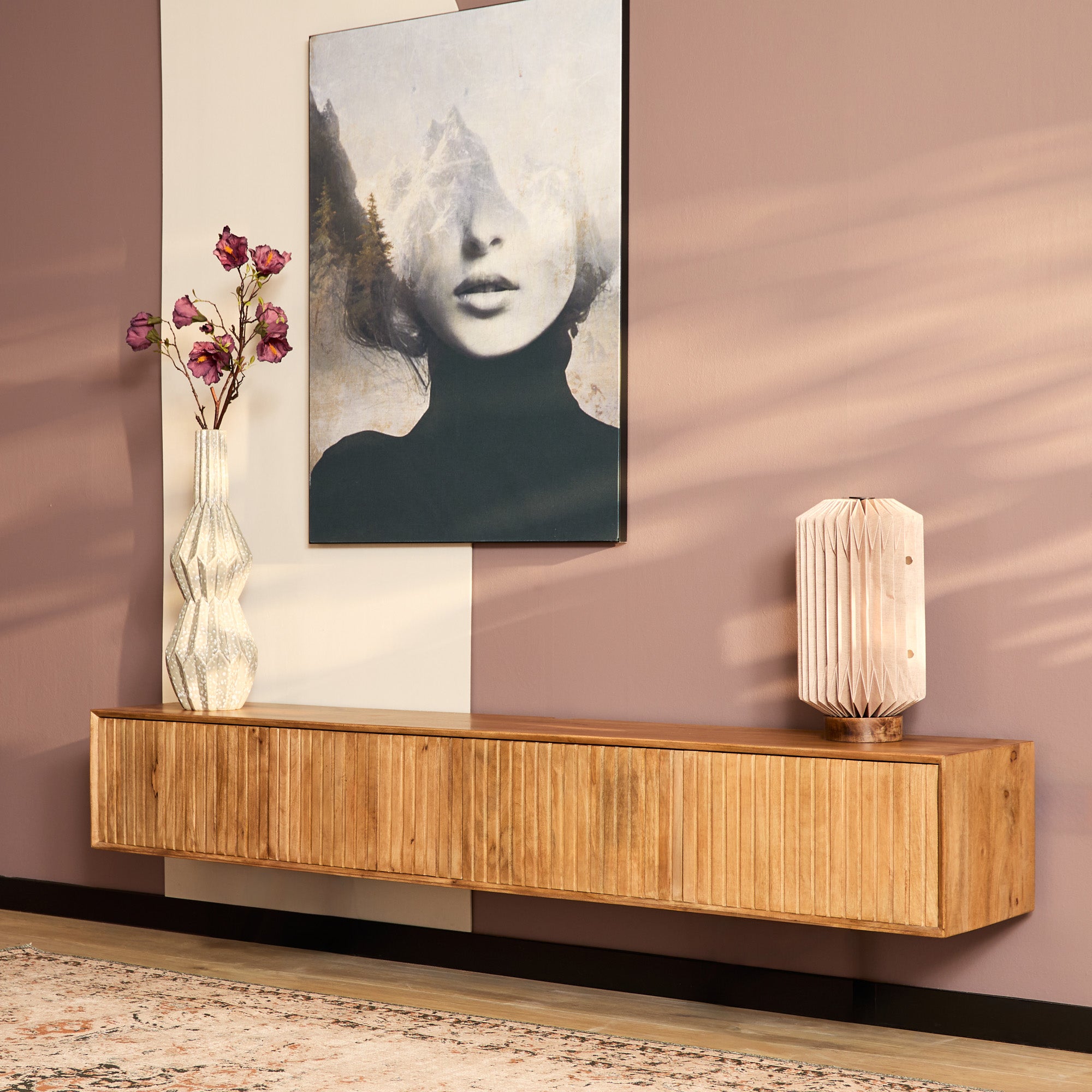 Zwevend tv-meubel Madison Naturel | 200 cm - STF