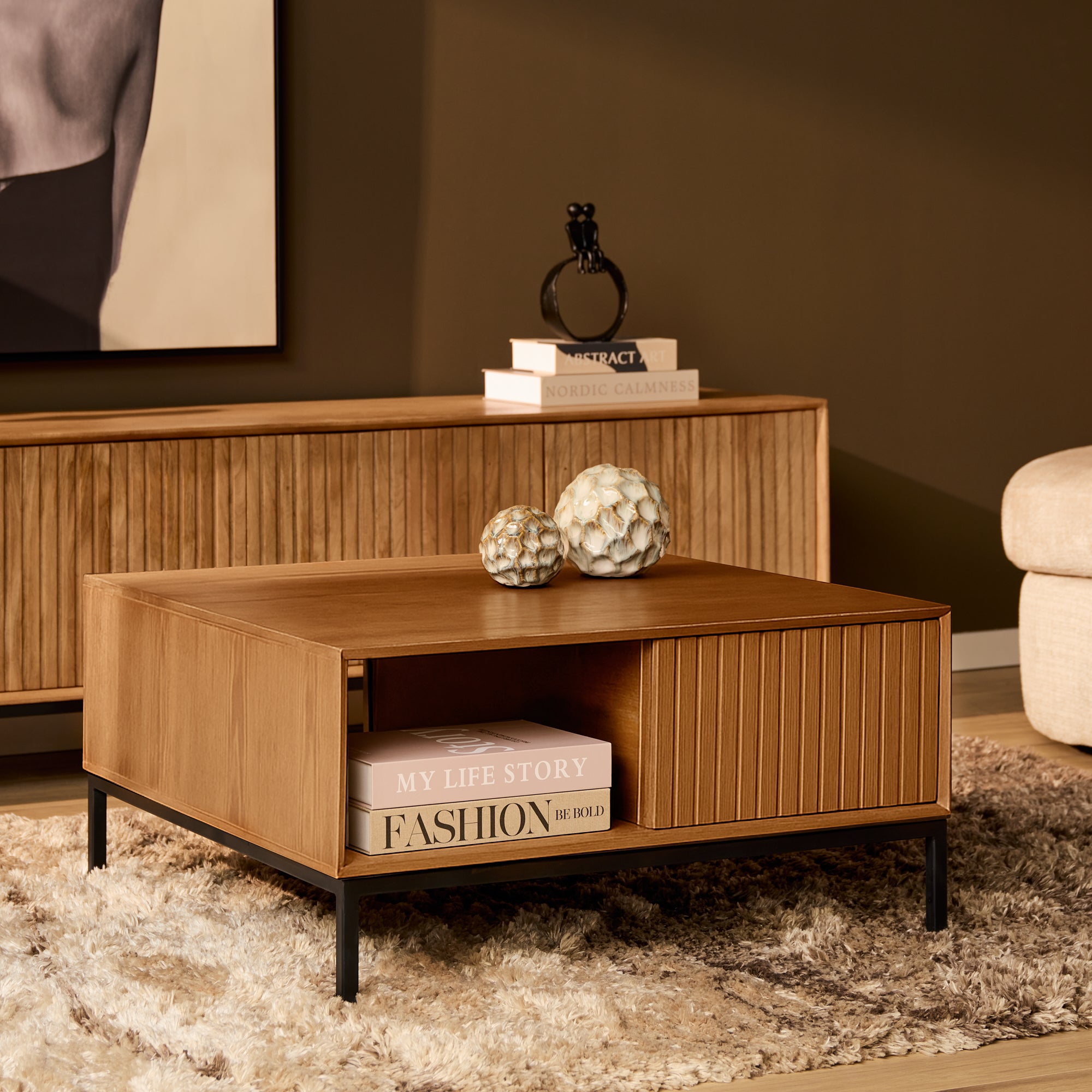 Salontafel Madison Naturel | 80 cm | Vierkant - STF