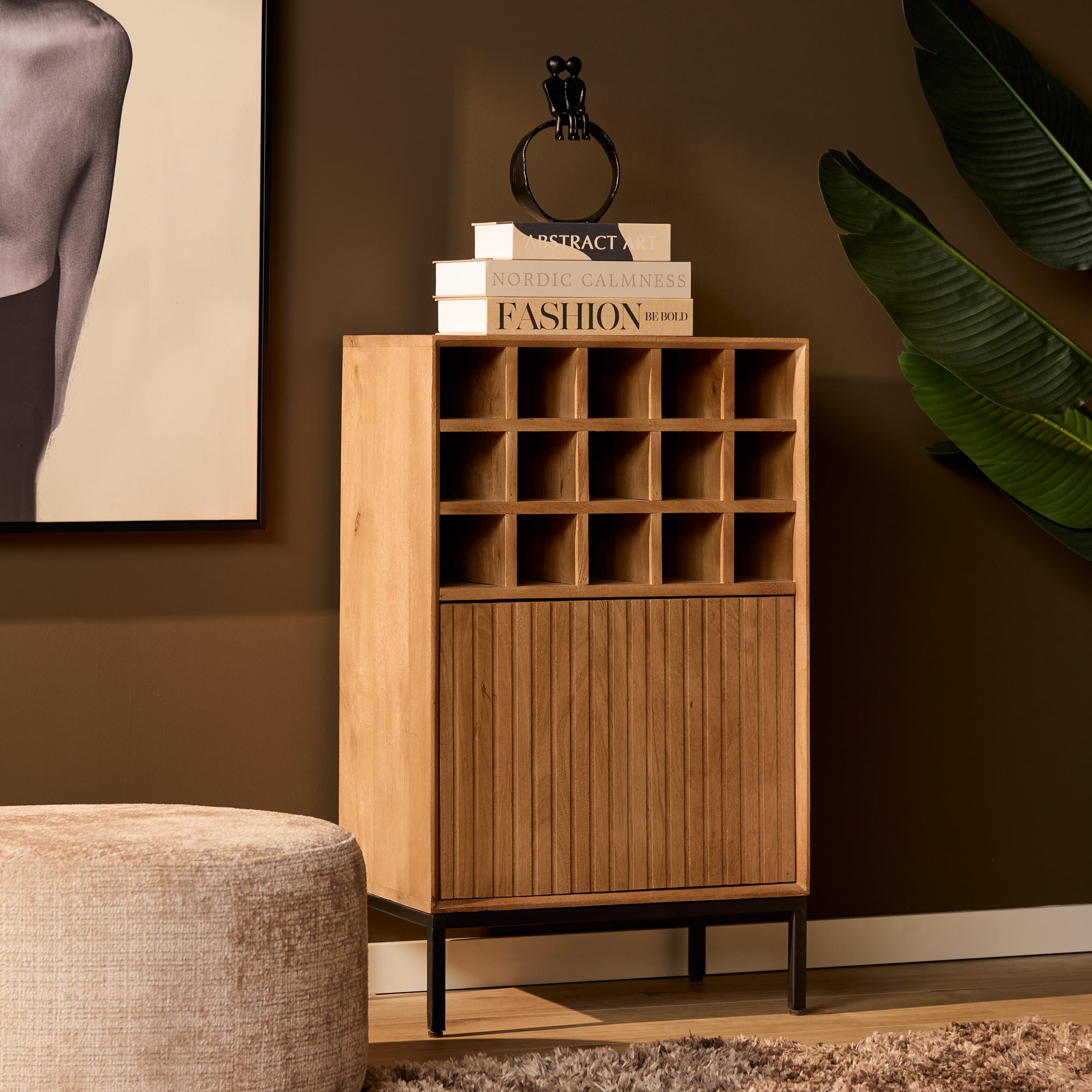 Wijnkast Madison Natuurlijk | 55 cm - STF