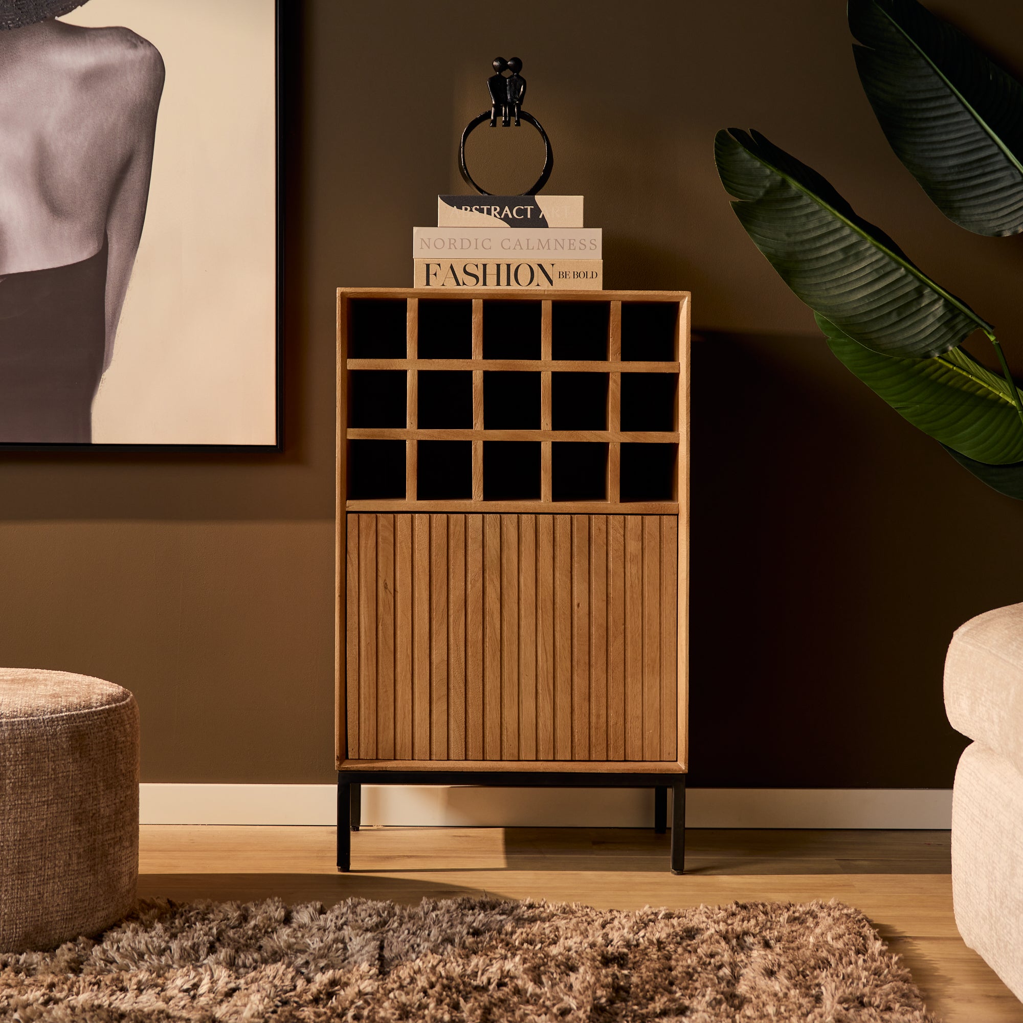 Wijnkast Madison Natuurlijk | 55 cm - STF