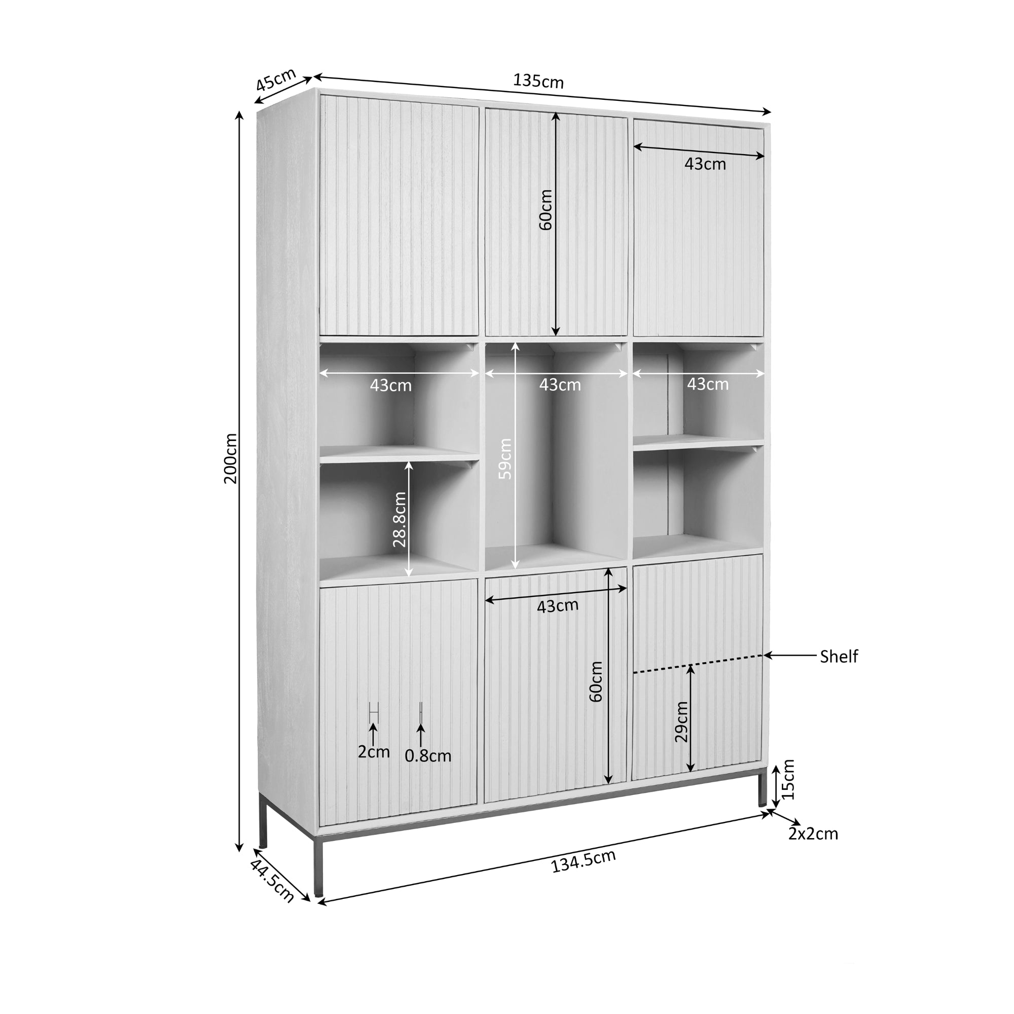 Bergkast Madison XL Natuurlijk | 135 cm - STF