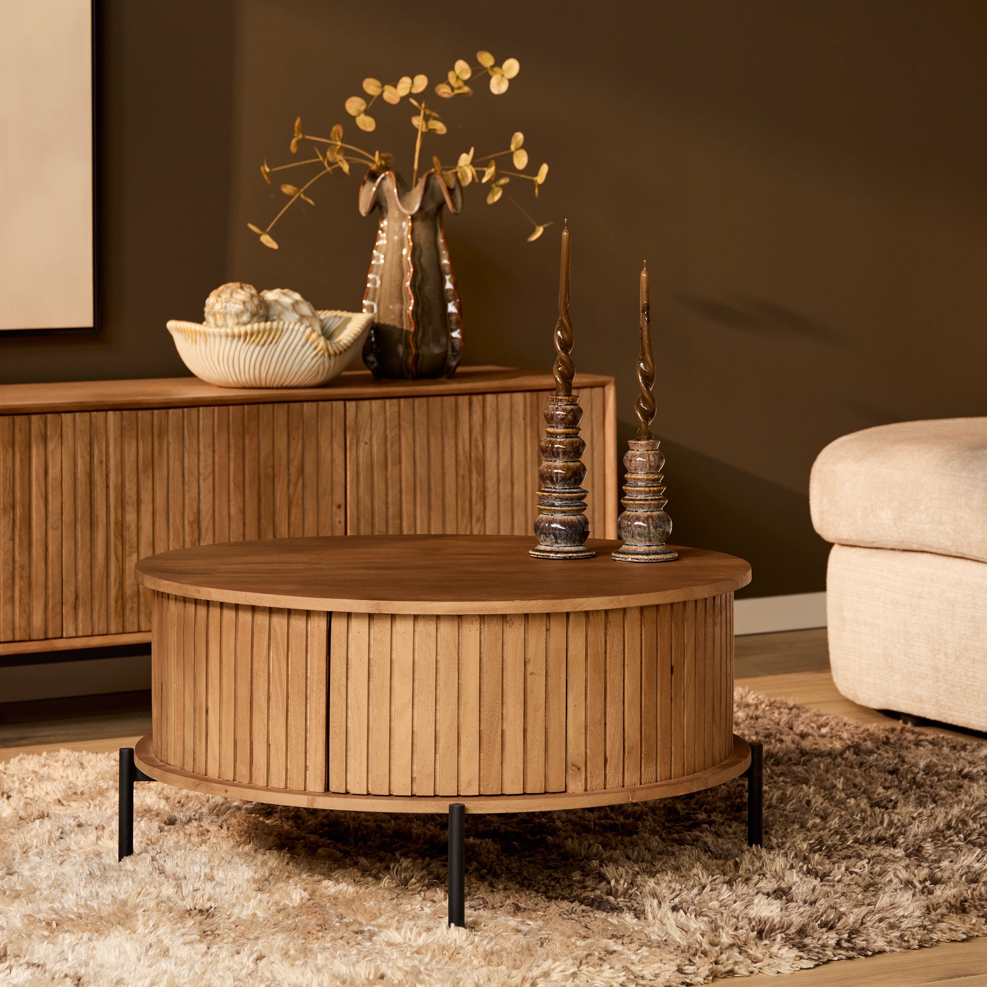 Salontafel Madison Naturel | 80 cm | Rond - STF