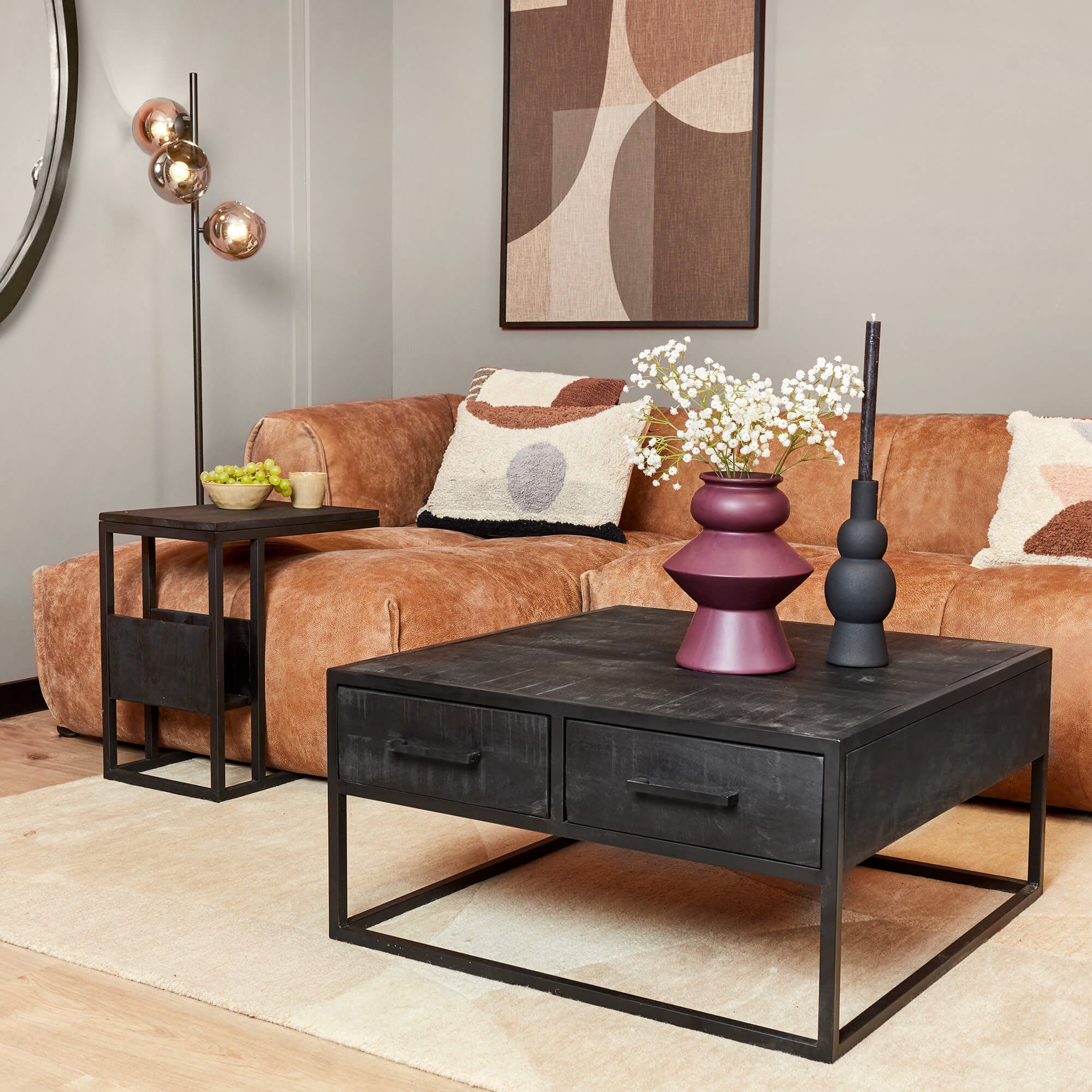Salontafel Denver Zwart | 80x80 cm - STF