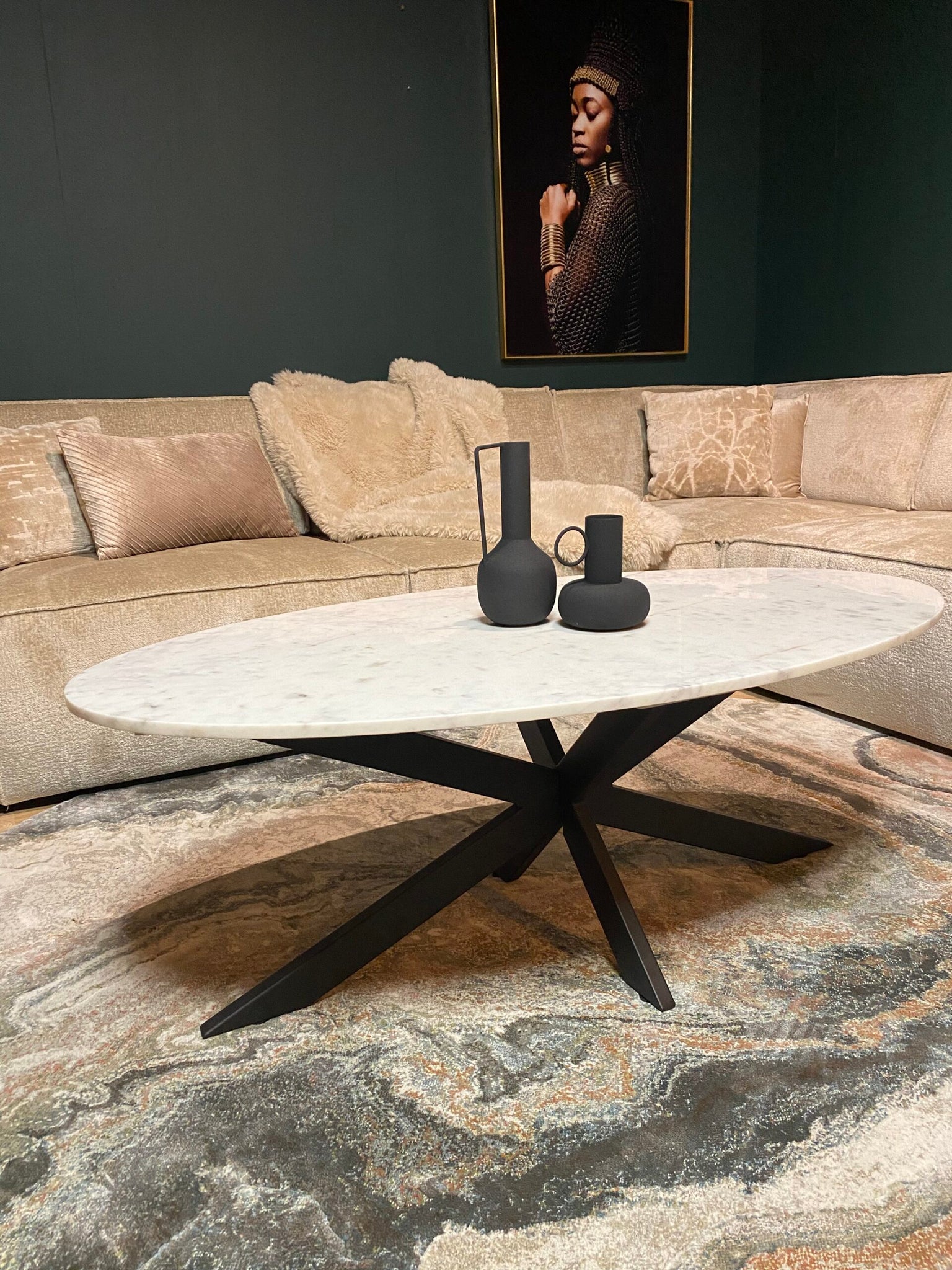 Table basse Faye | Ovale | Marbre blanc - STF