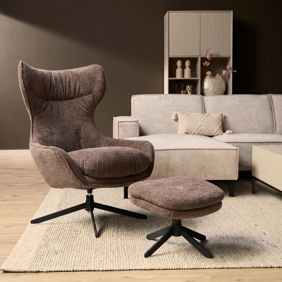 Fauteuil Olivia | donker taupe - STF