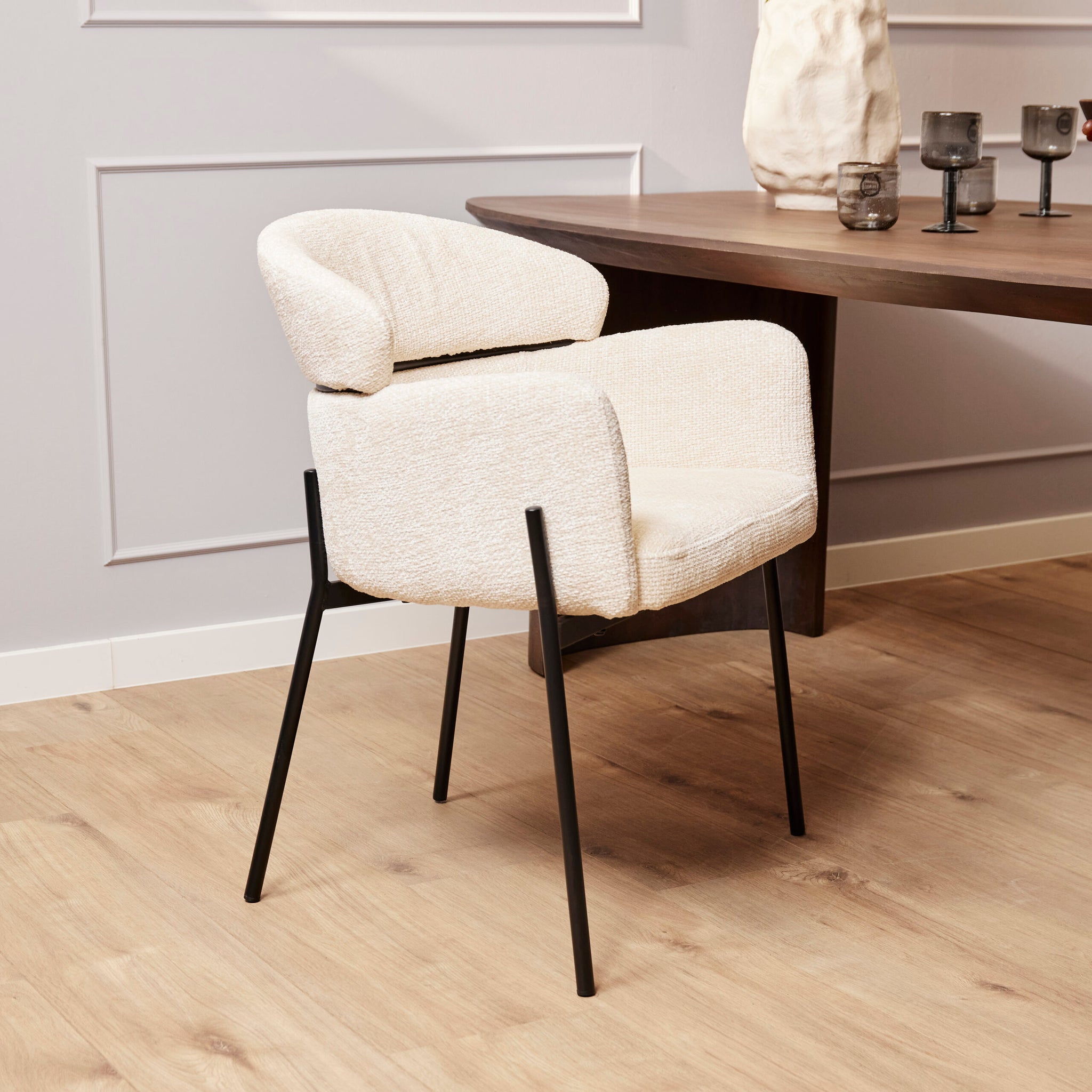 Fauteuil de table Otis | Blanc (set de 2)