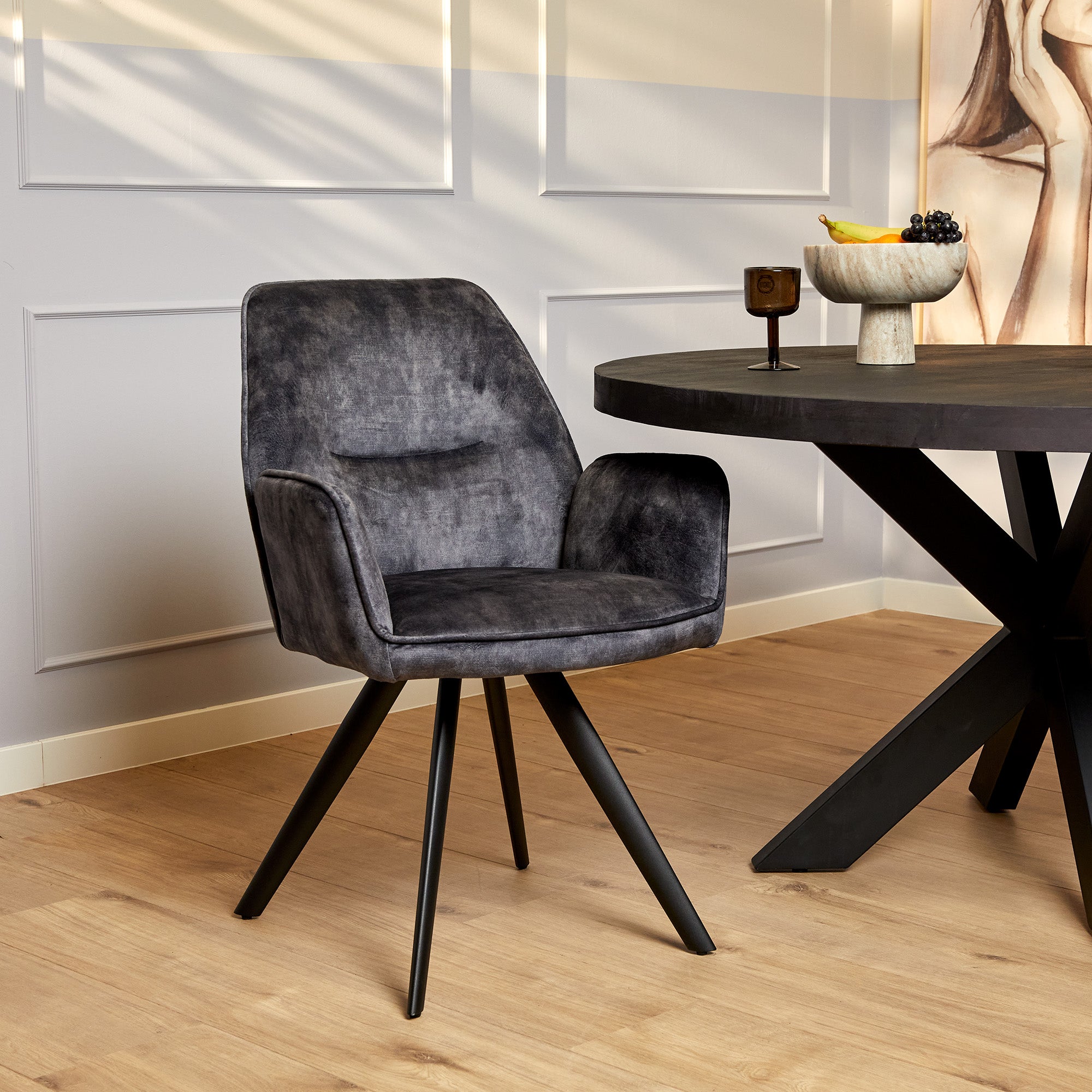 Fauteuil de table Nova Anthracite - STF
