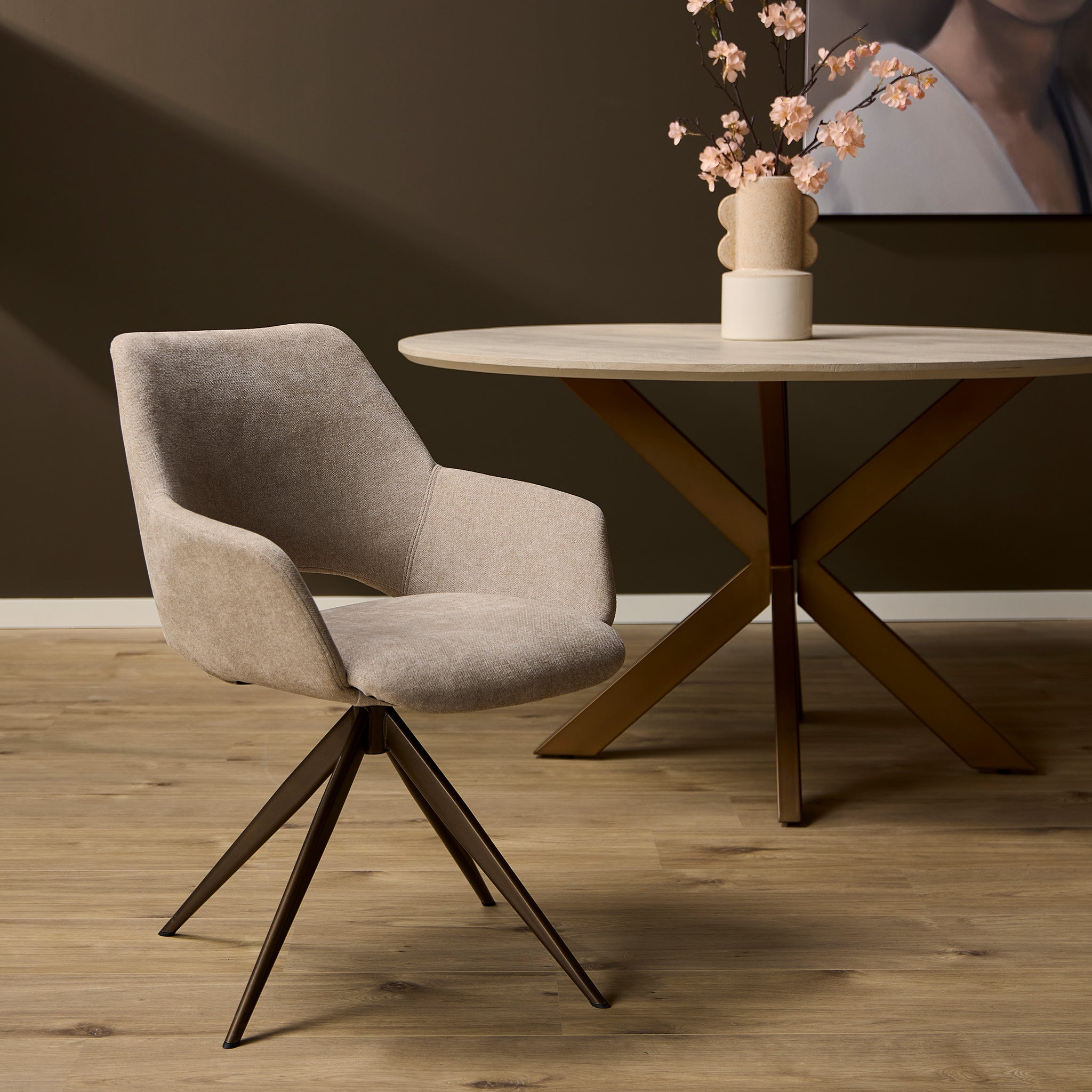 Eetkamerstoel Daisy draaibaar| Beige - STF