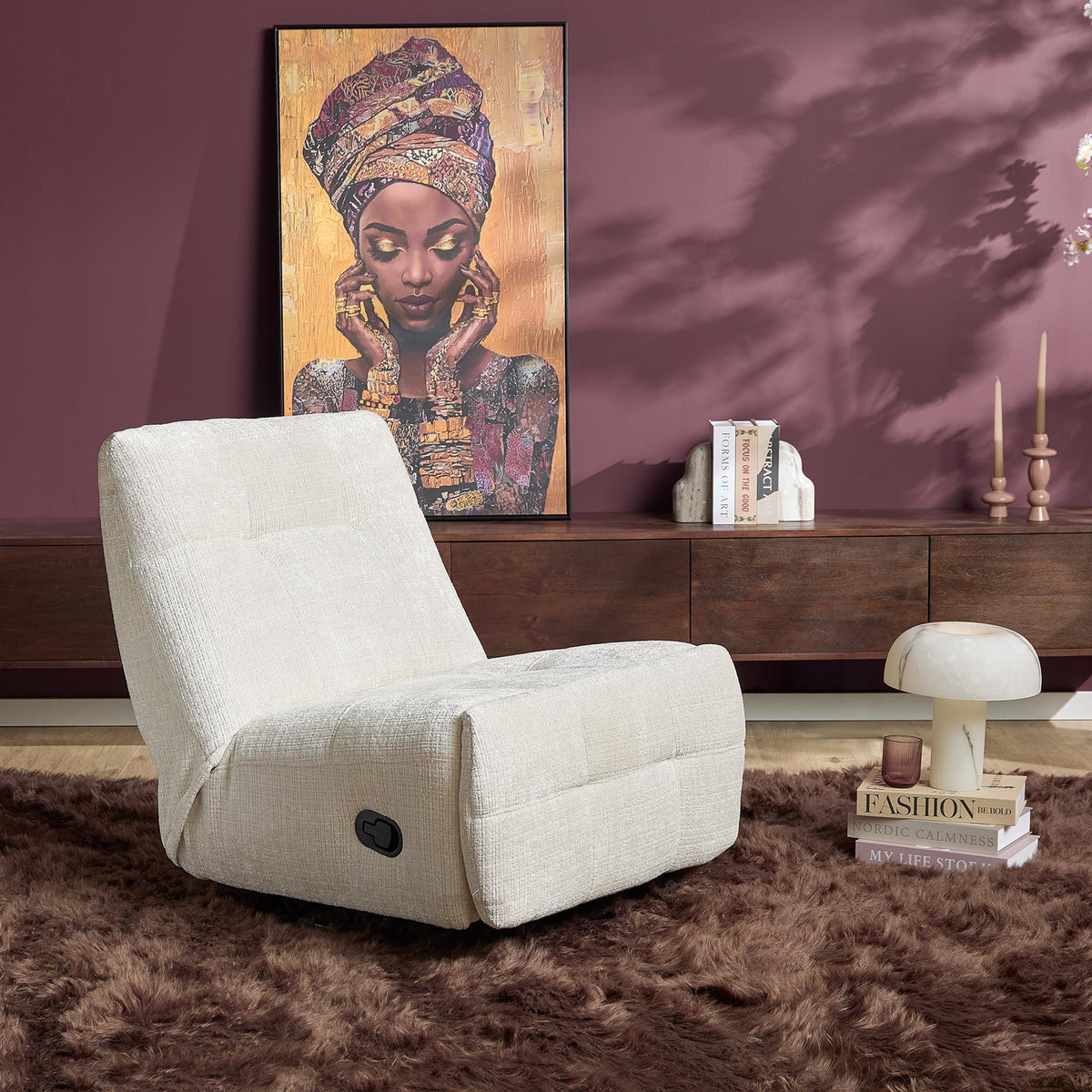 Fauteuil de relaxation Chill | Blanc cassé - STF