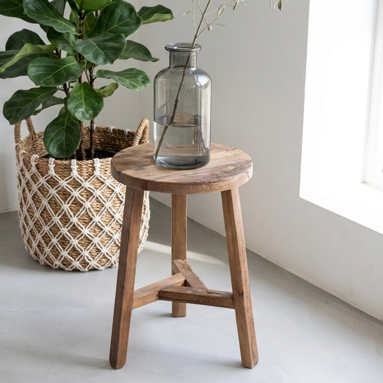 houten kruk / bijzettafel Farmwood - RAW