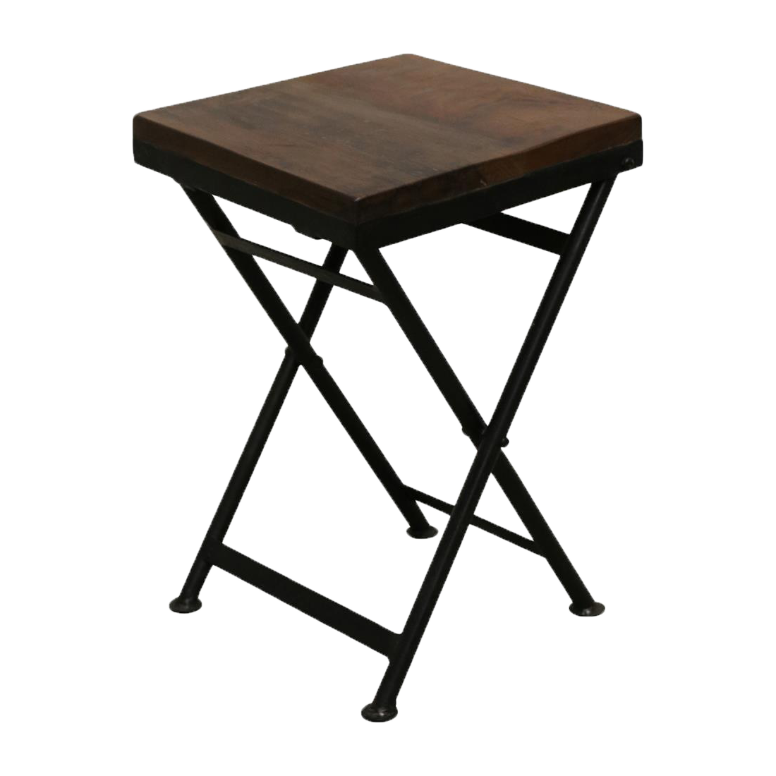 Factory inklapbare kruk/bijzettafel - FSC-gerecycled hout - 30x30x45 cm - RAW
