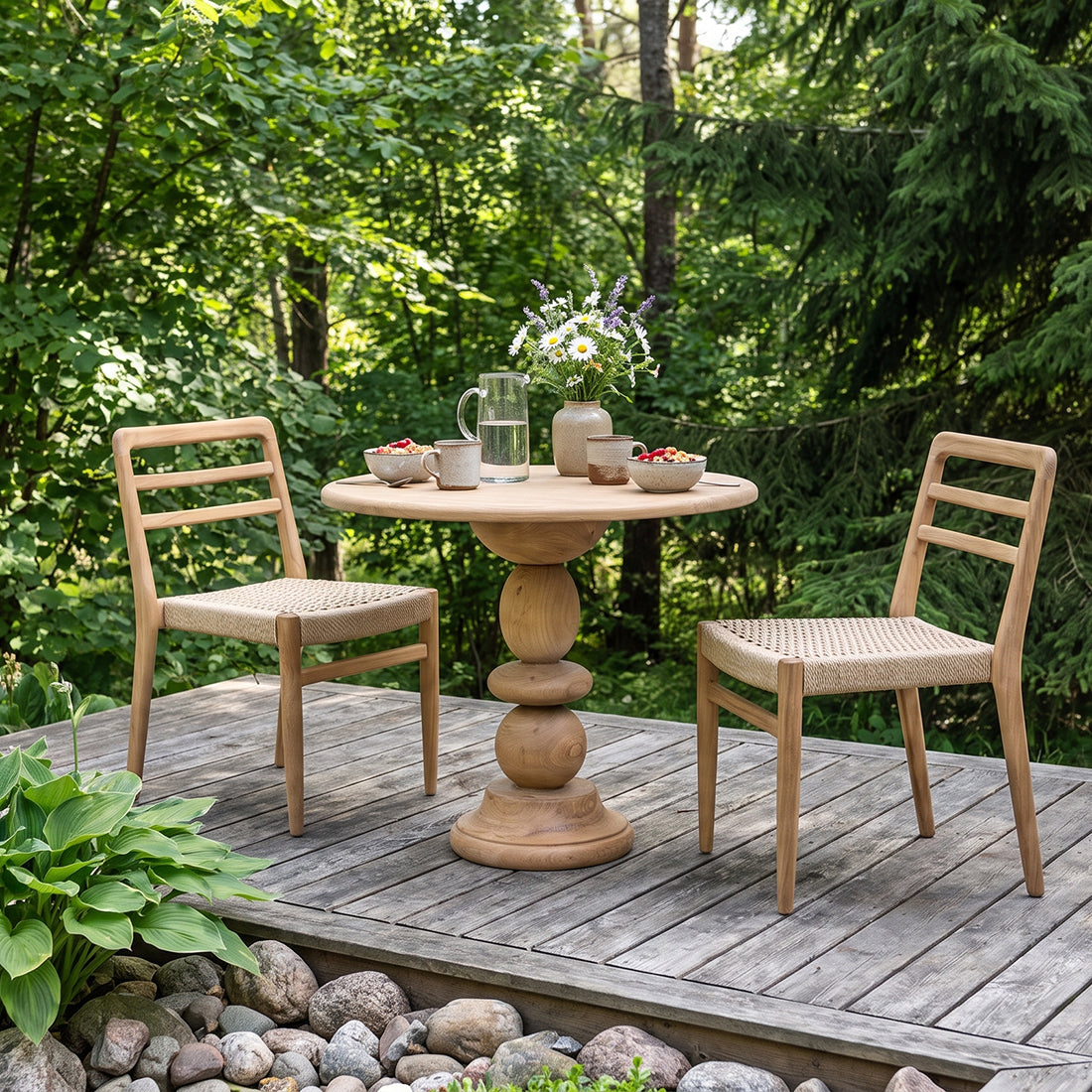 Verano teakhouten tuinstoelen - naturel (prijs = set van 2)