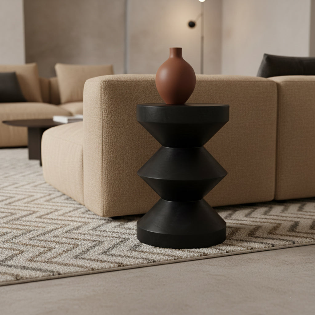 Bijzettafel Rizo teak zwart - RAW