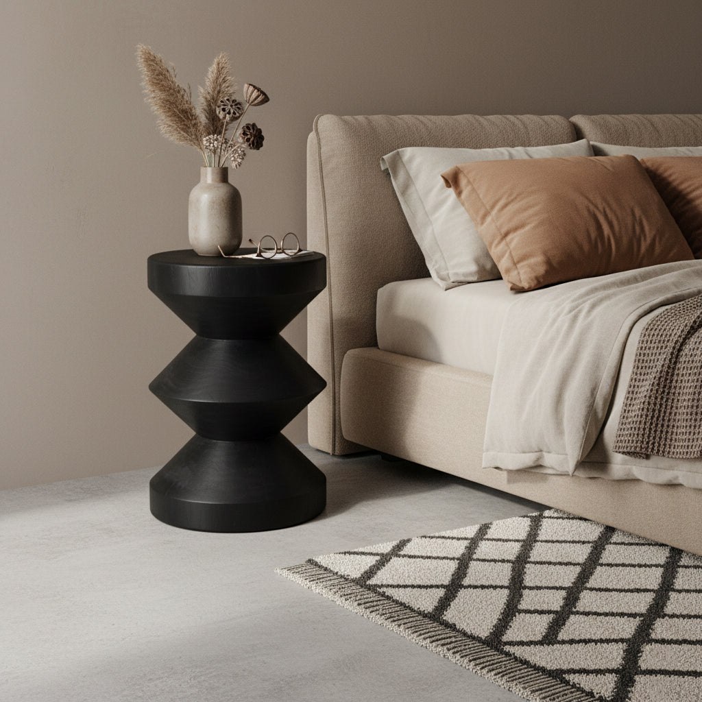 Bijzettafel Rizo teak zwart - RAW