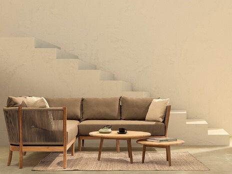 Outdoor lounge set Yuki teak/rope - PRN