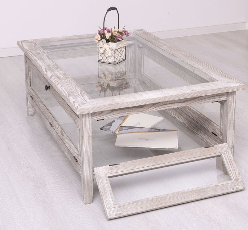 SZMO.PS183 TABLE BASSE PLATEAU EN VERRE