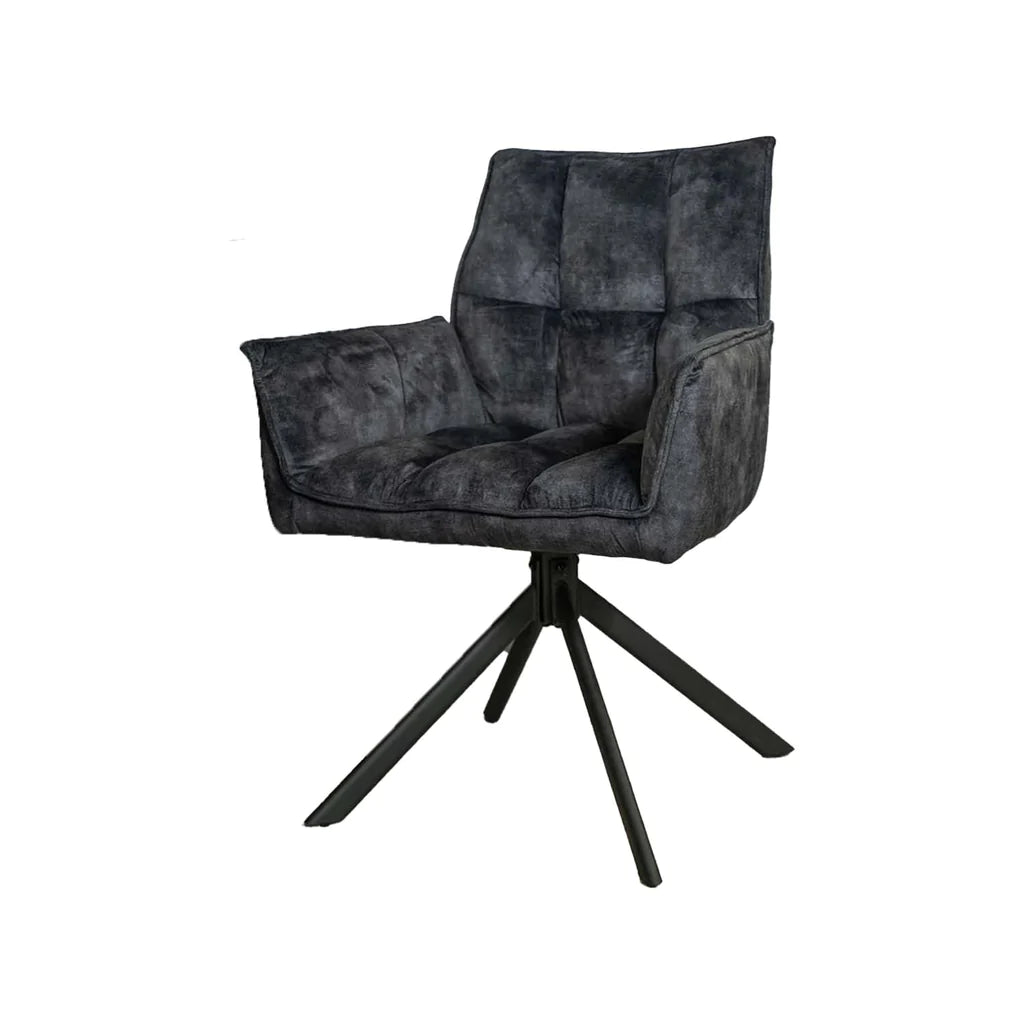 Fauteuil Dani Velours Anthracite - STF