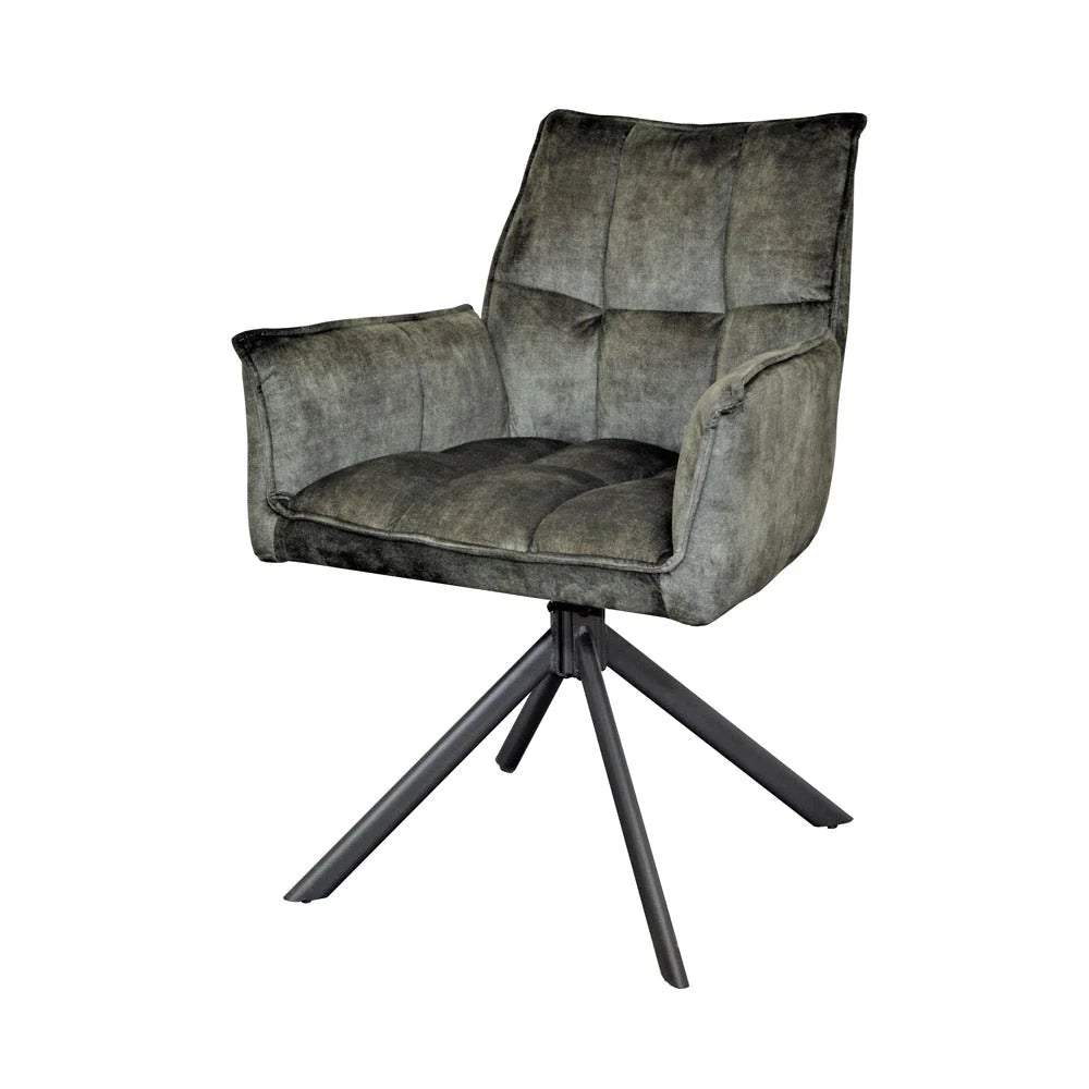 Fauteuil Dani Velours vert mousse - STF