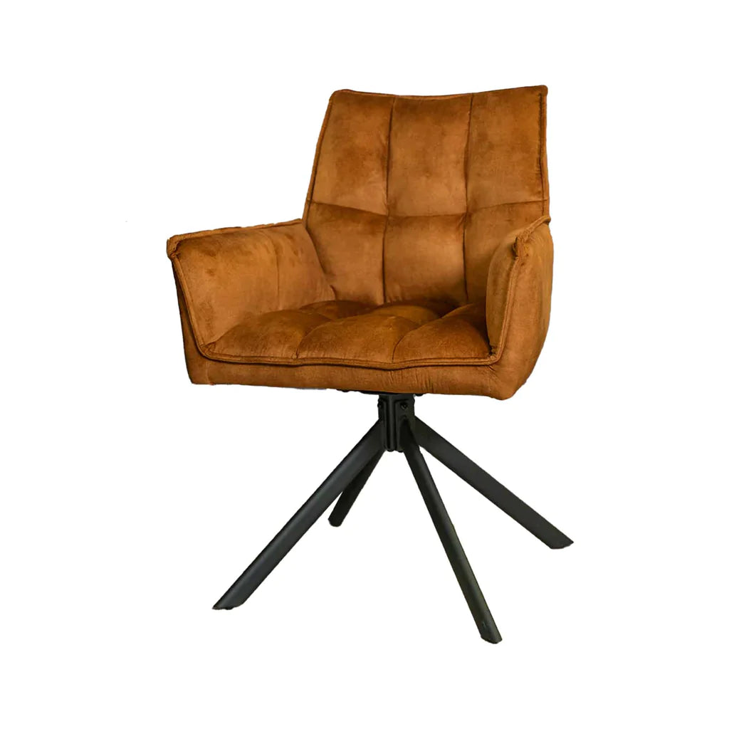 Fauteuil avec accoudoirs Dani velours or - STF