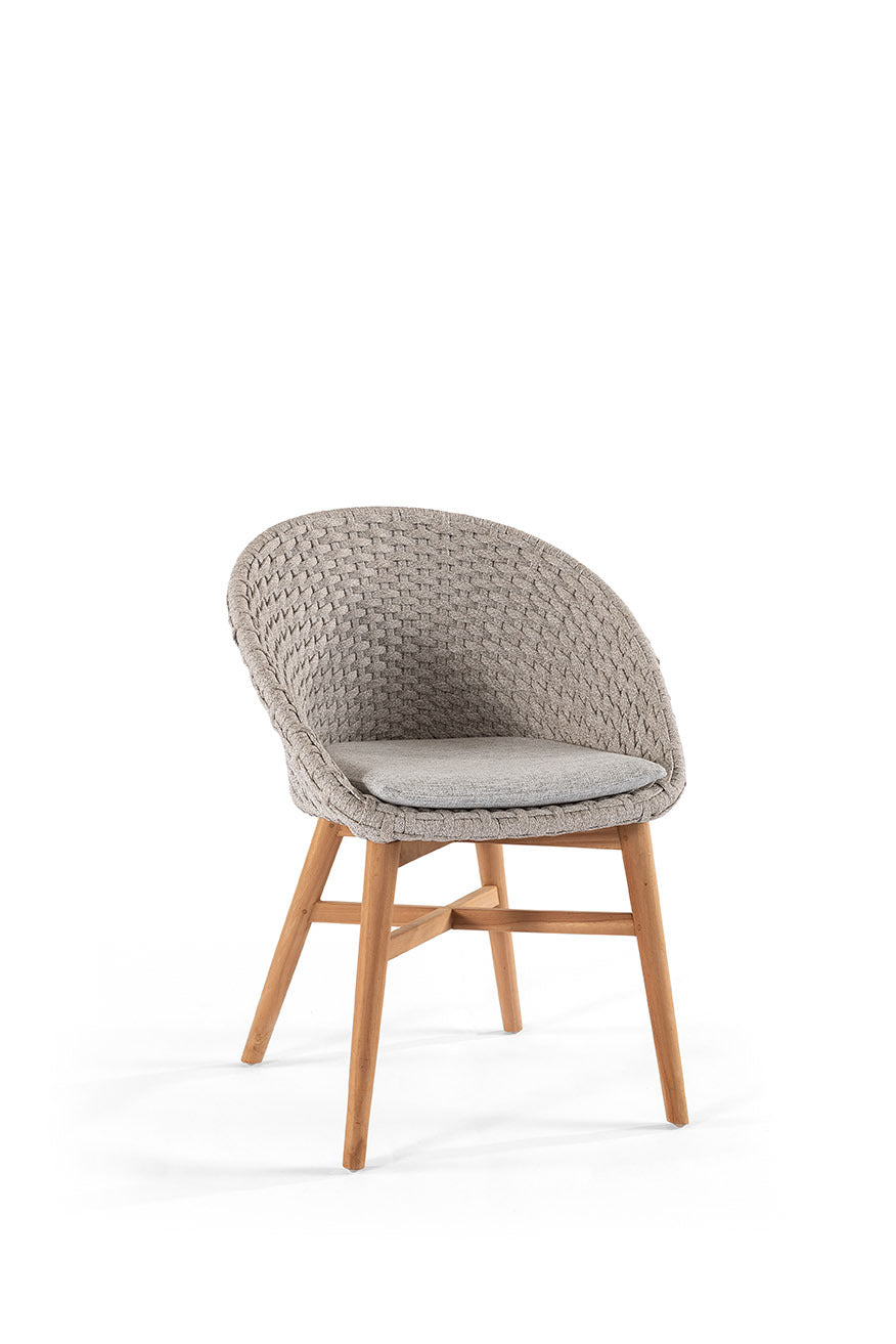 Chaise d'extérieur Aru - teck/corde entièrement tressée - PR