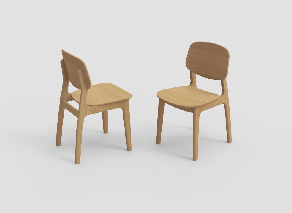 Eetkamerstoel Sento eik massief (4 kleuren) - THS