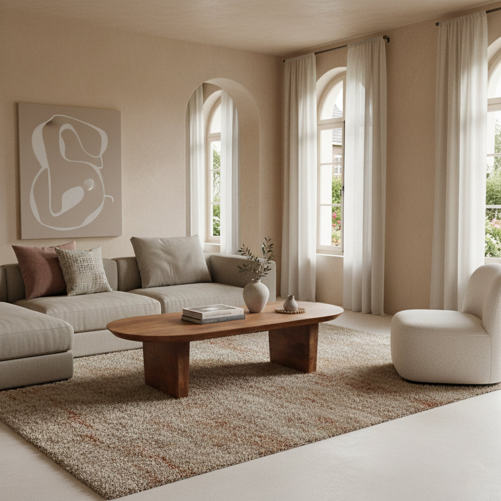 Salontafel Bullnose bruin - RAW