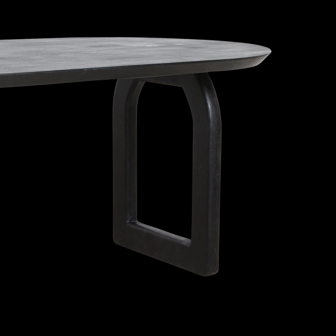 Eettafel Bullnose 180 zwart - RAW