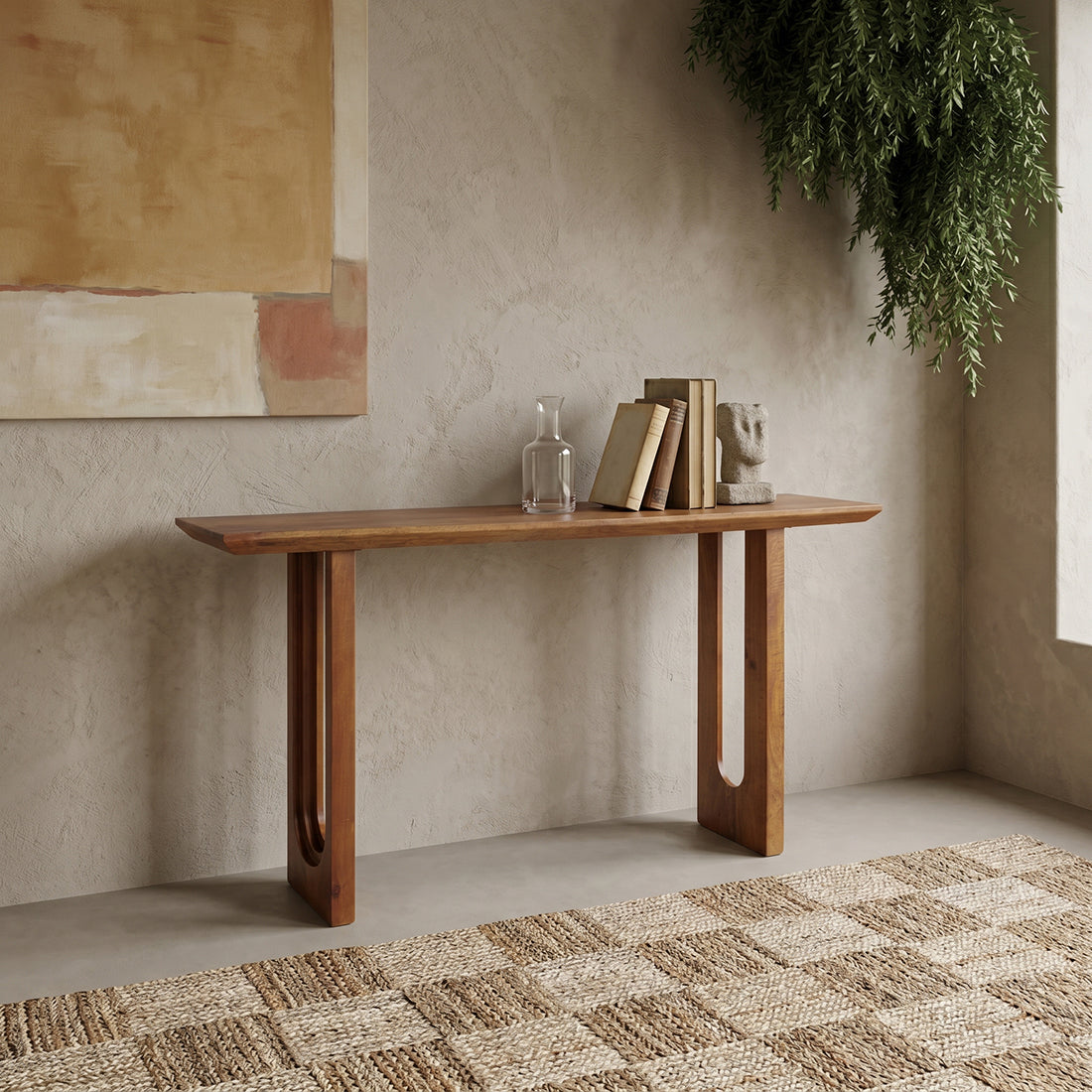 Bullnose mangohouten wandtafel - RAW