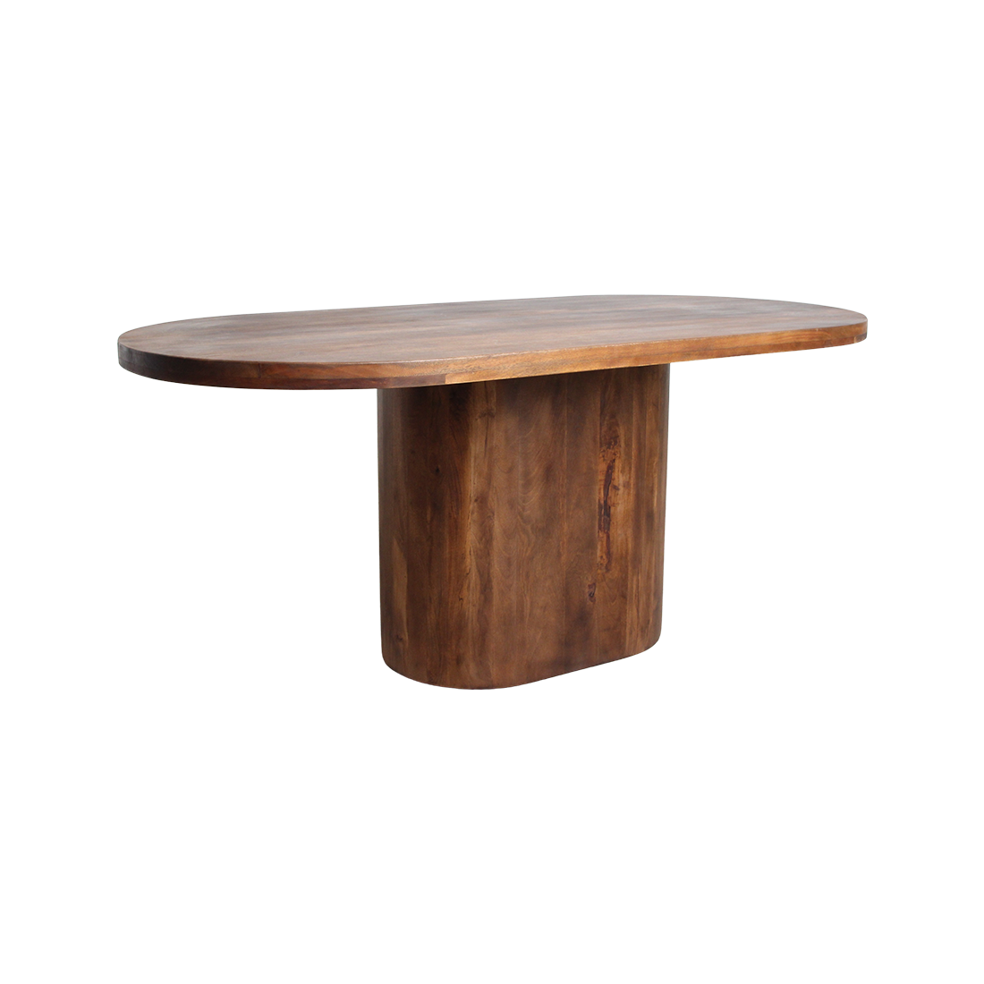 mangohouten eettafel (bullnose), ovaal - 180 cm - RAW