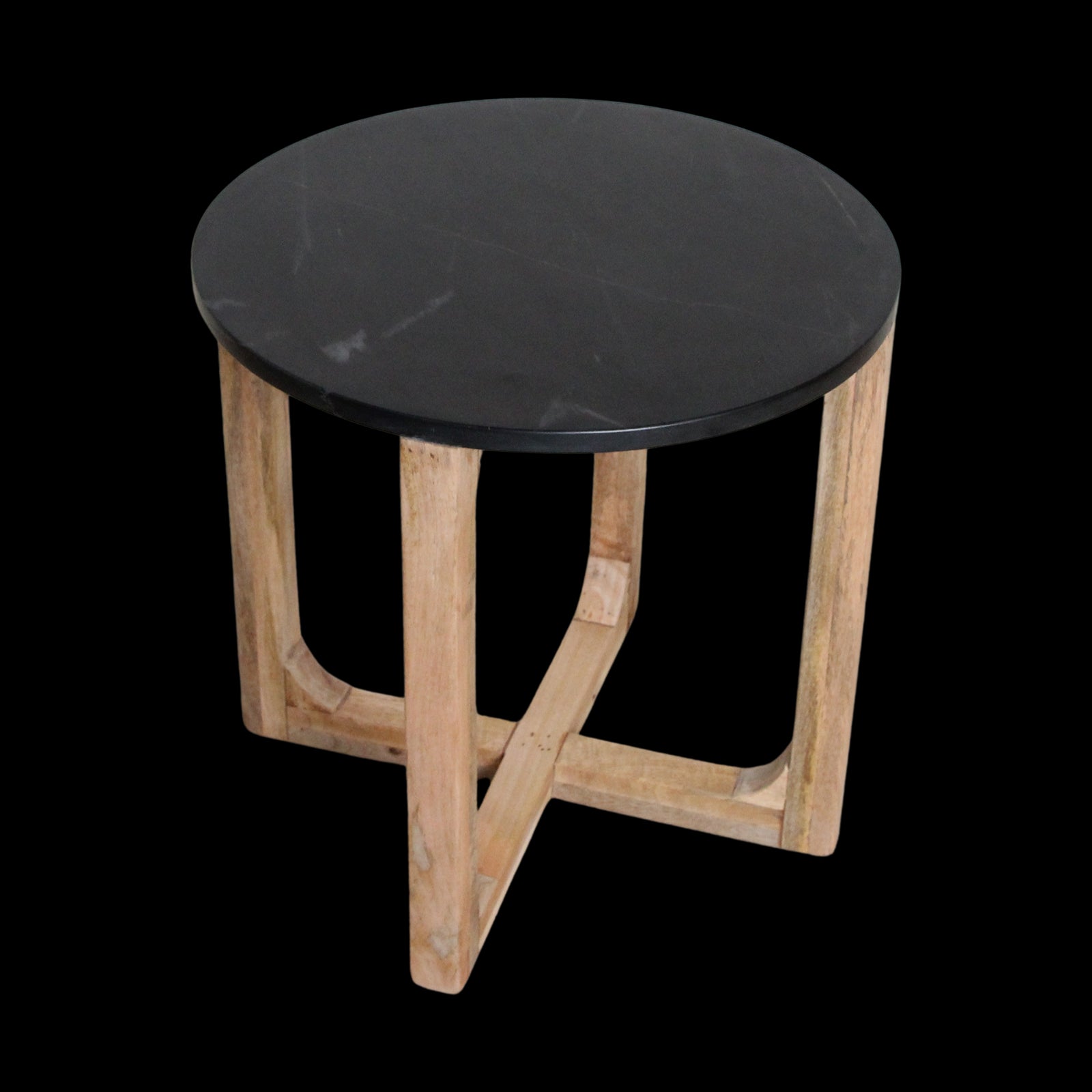 Bijzettafel rond marmer, zwart - RAW