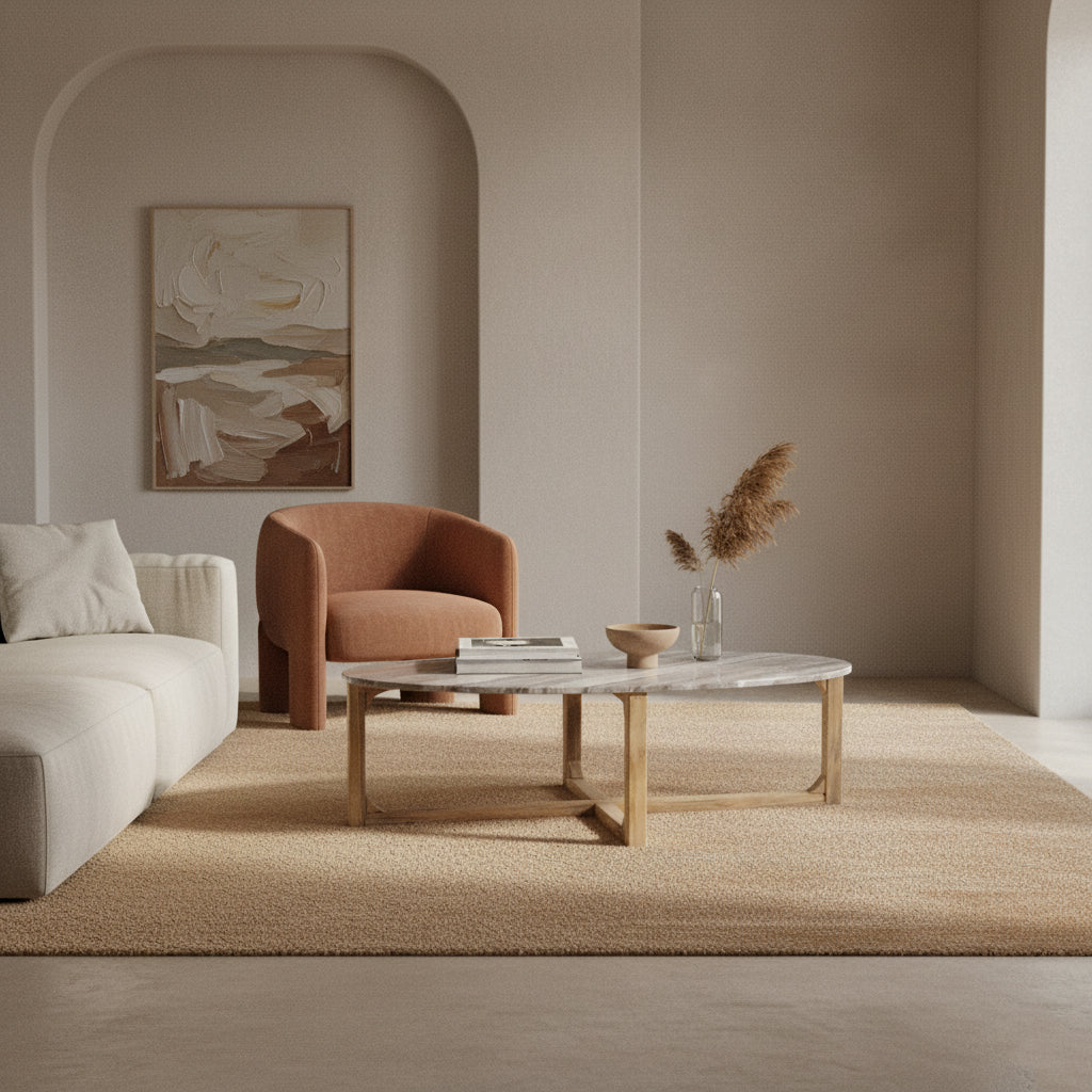 Salontafel Fantasy marmer ovaal - bruin - RAW