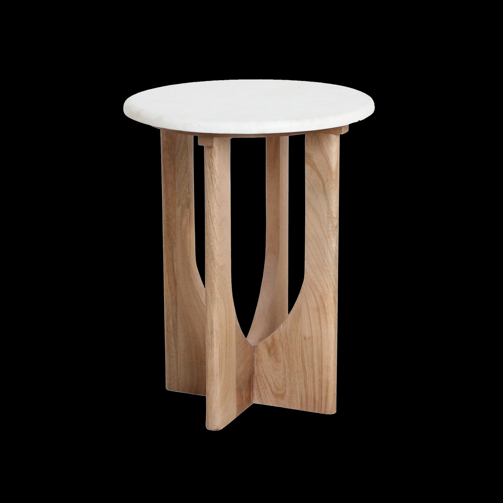 Bijzettafel Kuching marmer, wit - RAW