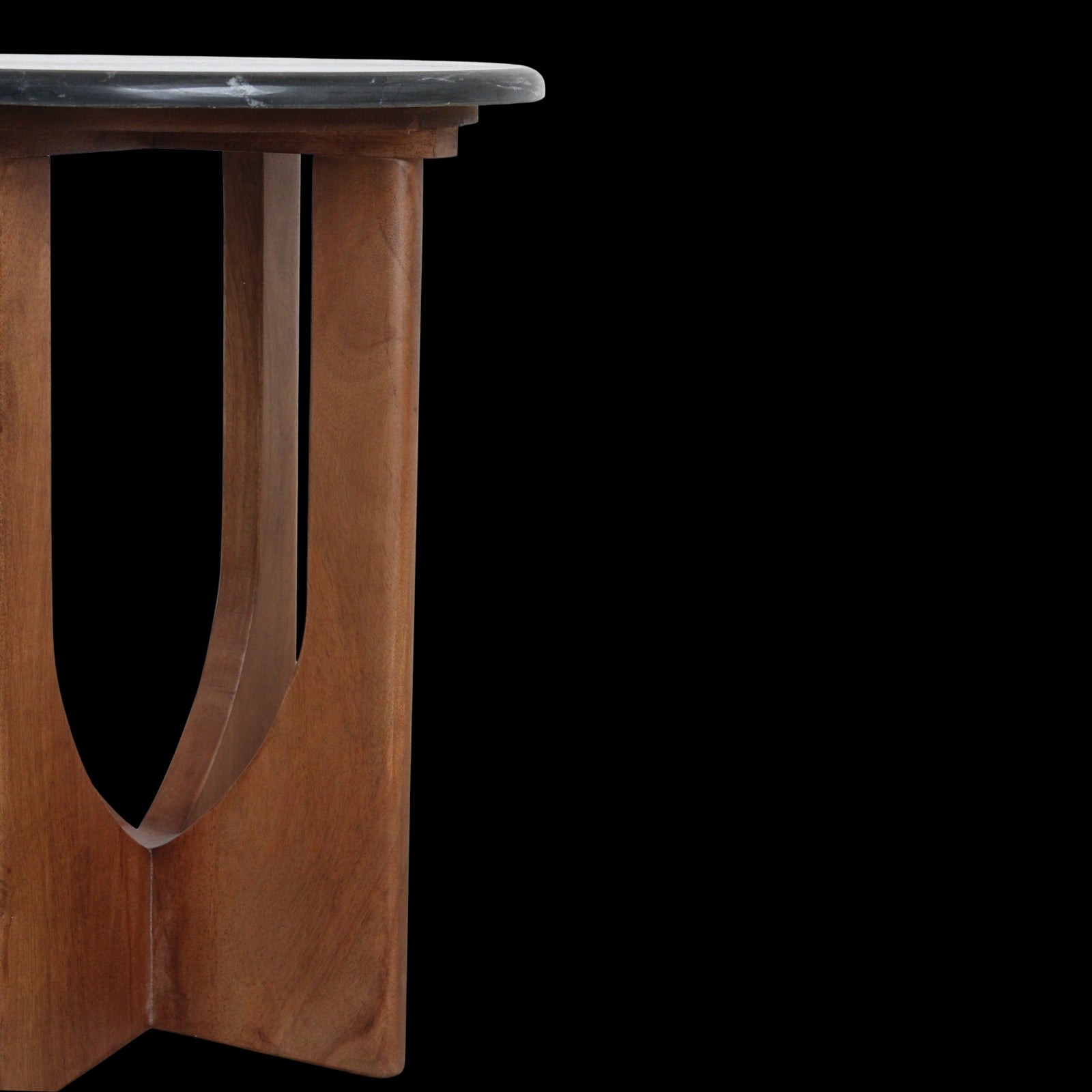 Bijzettafel Brunei marmer, zwart -RAW