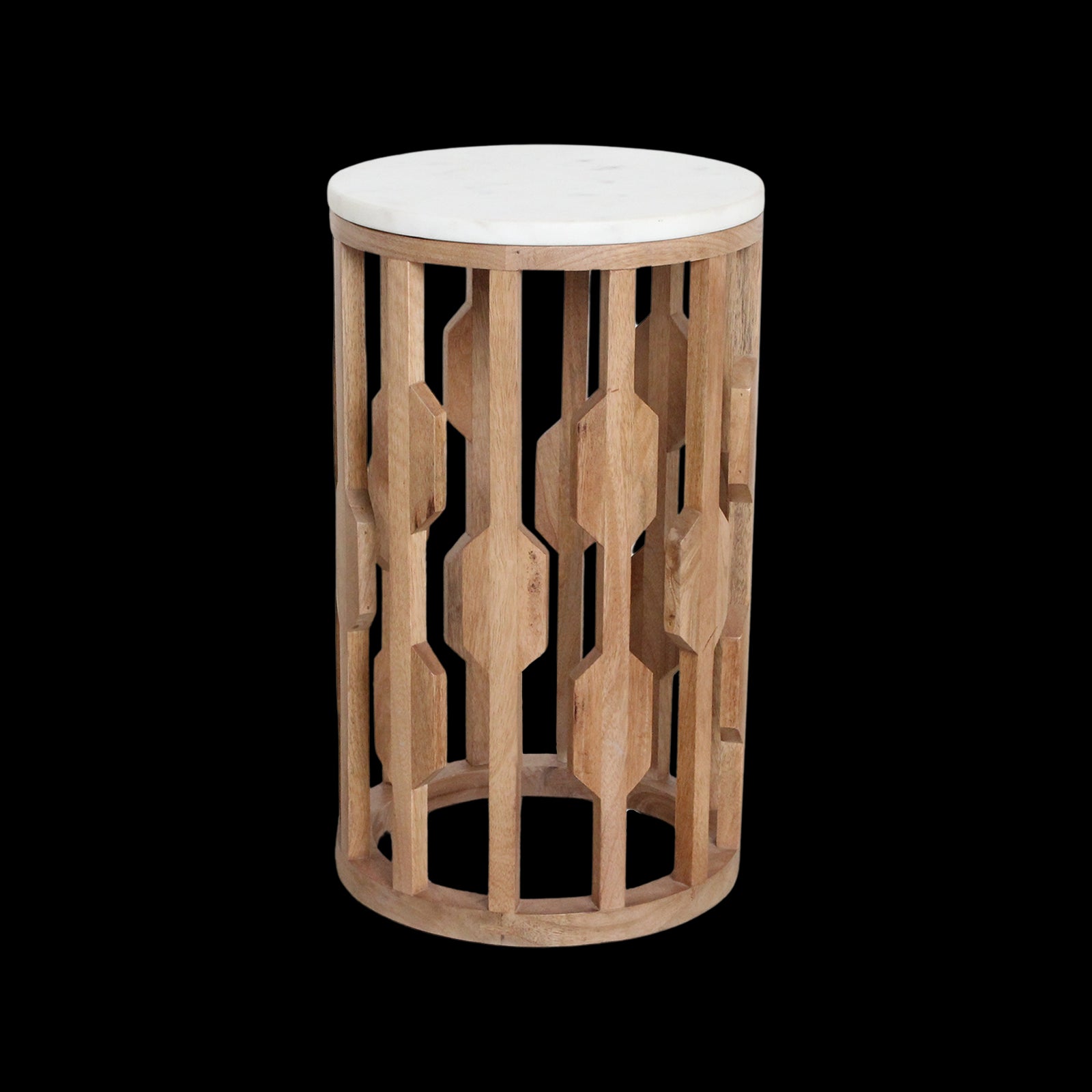 Bijzettafel Atjeh marmer, wit - RAW