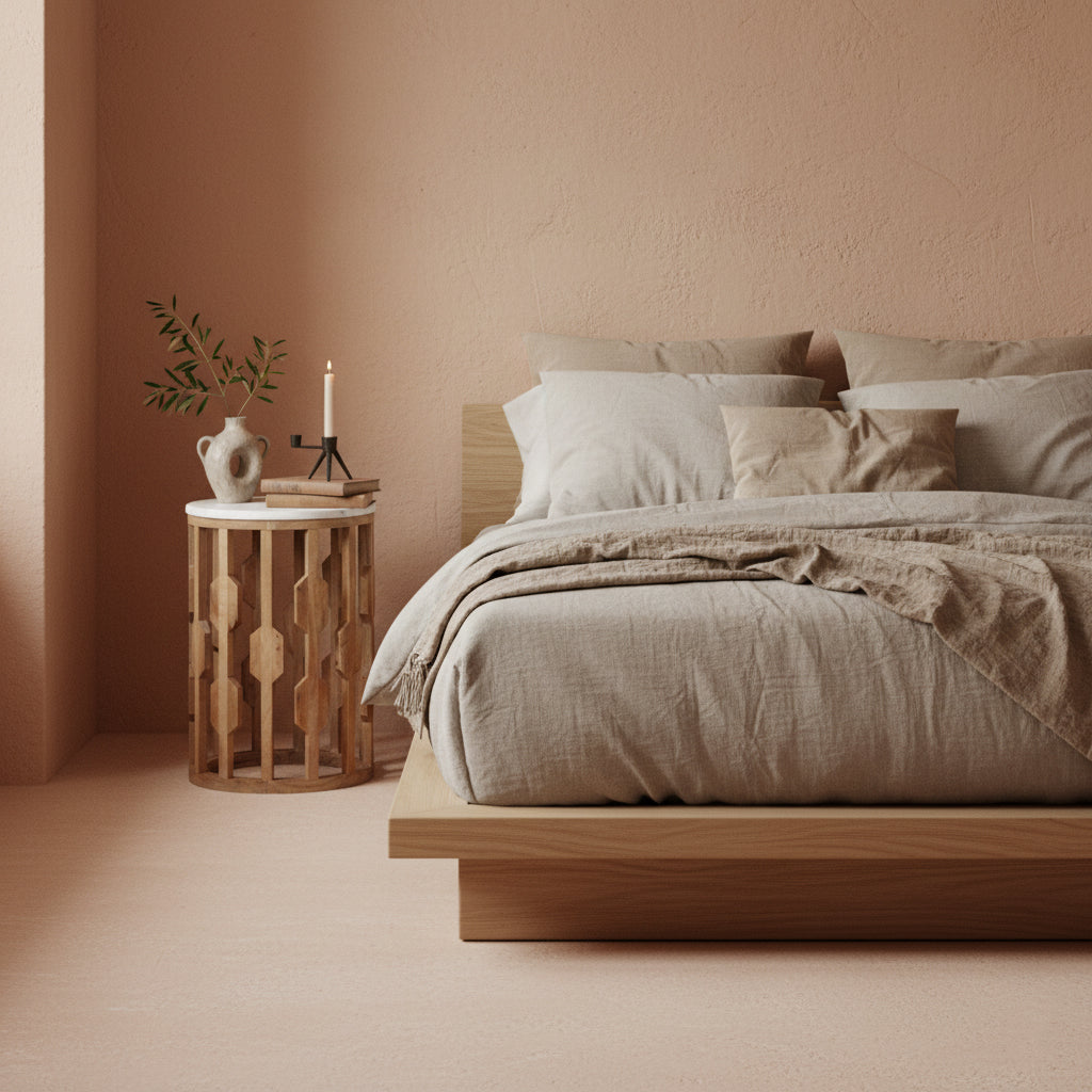 Bijzettafel Atjeh marmer, wit - RAW