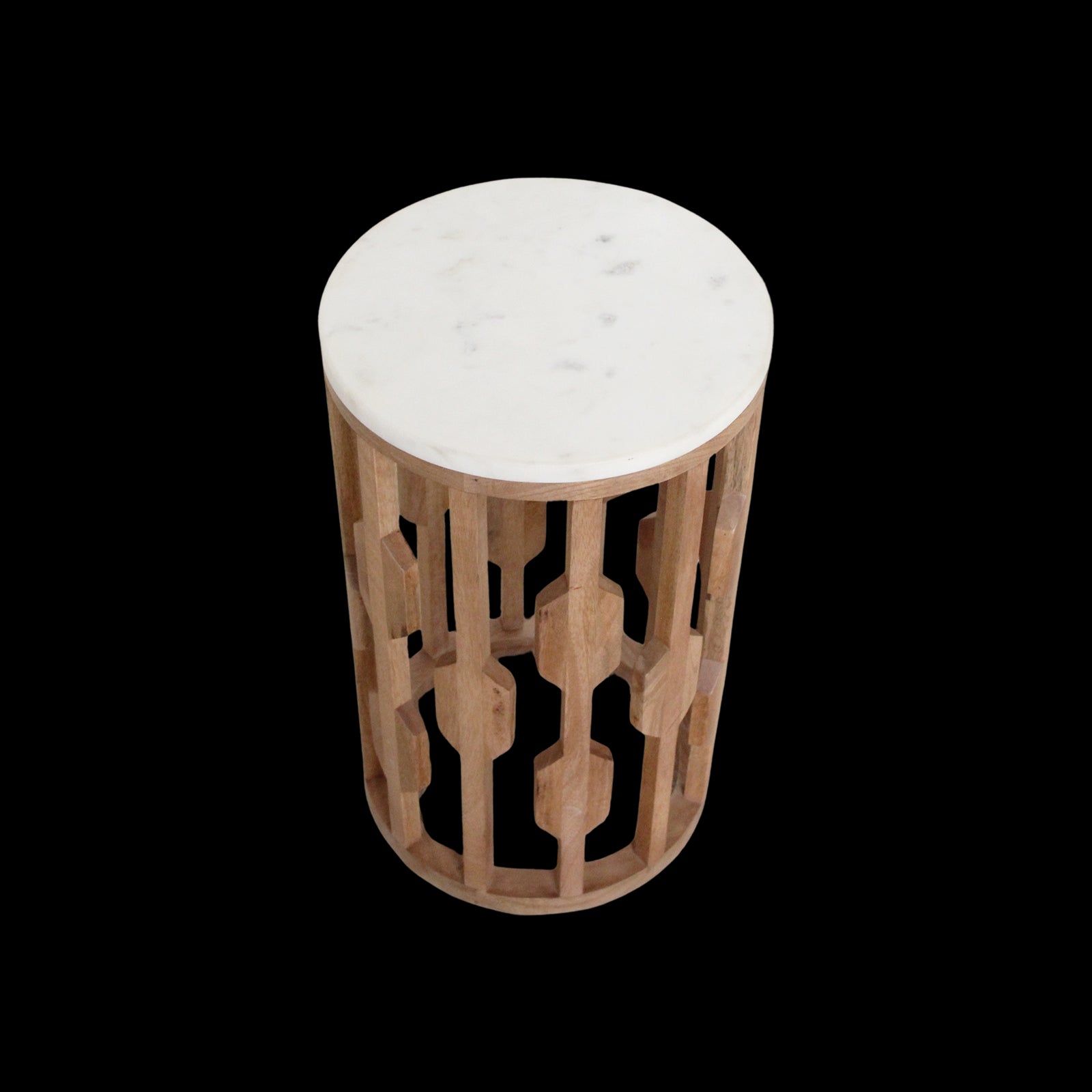 Bijzettafel Atjeh marmer, wit - RAW