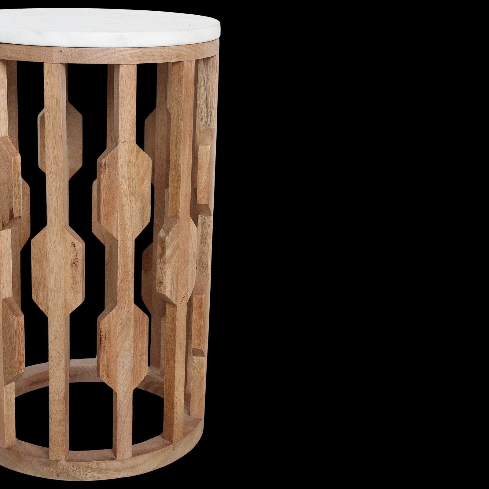 Bijzettafel Atjeh marmer, wit - RAW