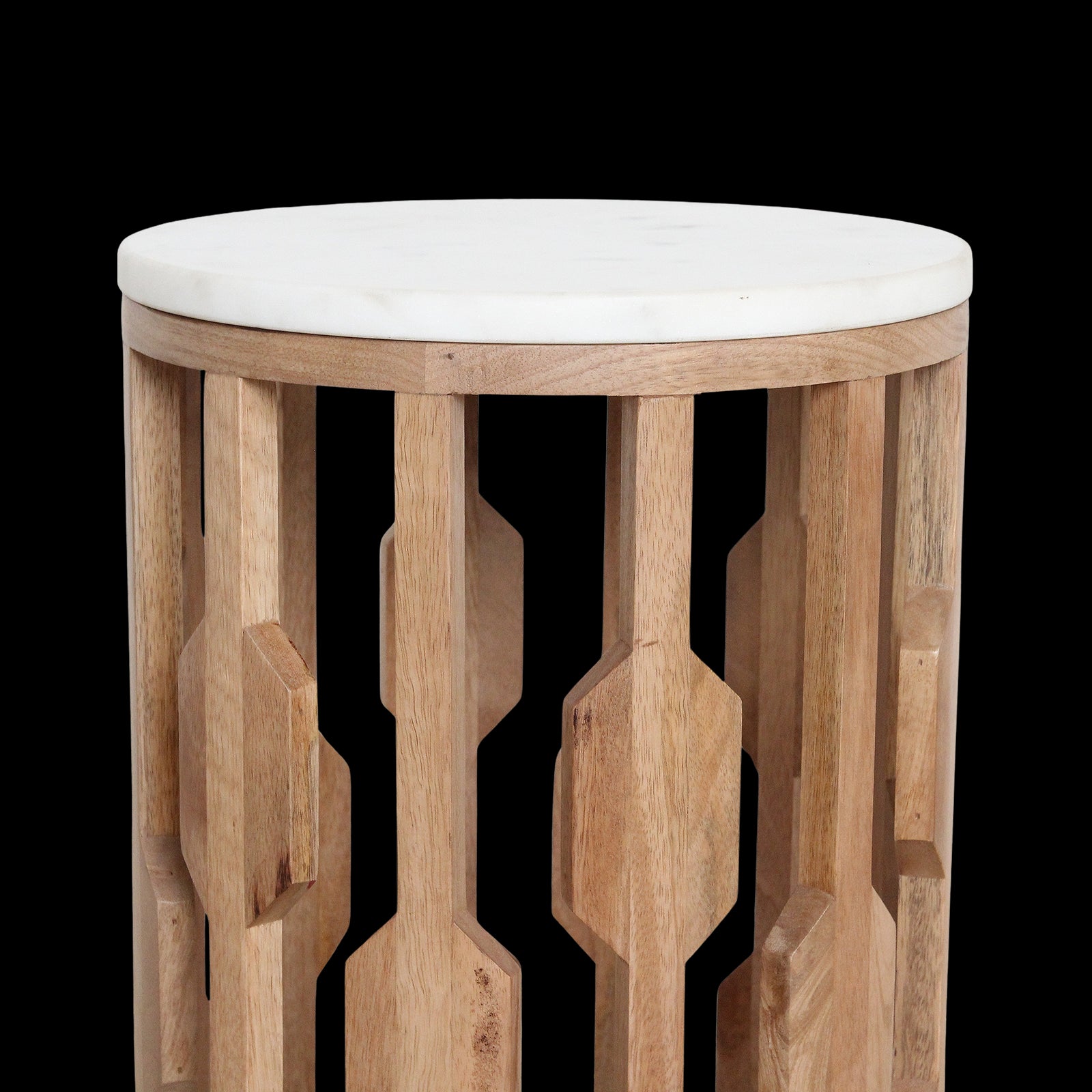 Bijzettafel Atjeh marmer, wit - RAW