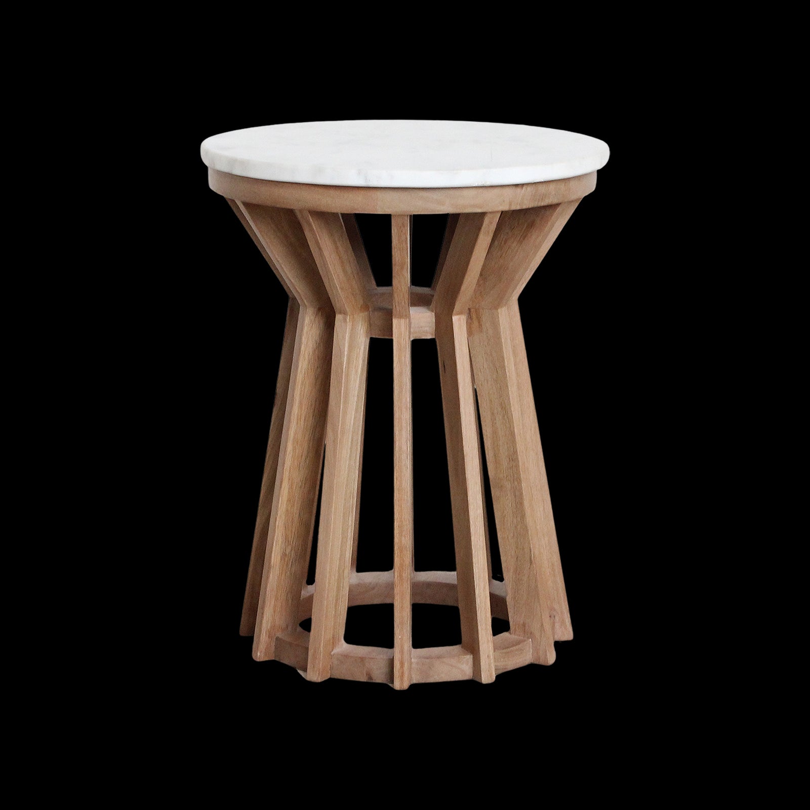 Bijzettafel Sarawak marmer, wit - RAW