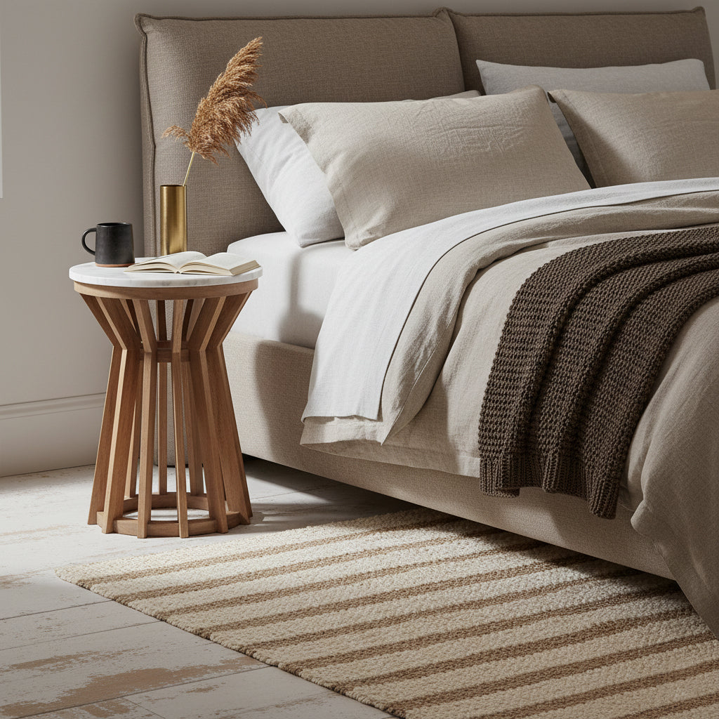 Bijzettafel Sarawak marmer, wit - RAW