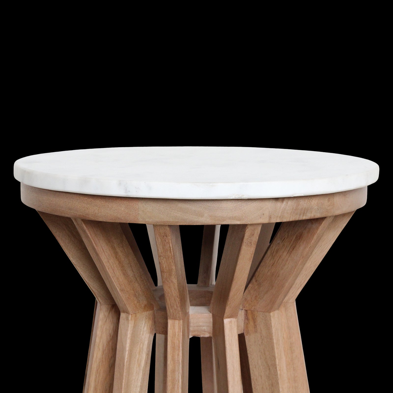 Bijzettafel Sarawak marmer, wit - RAW