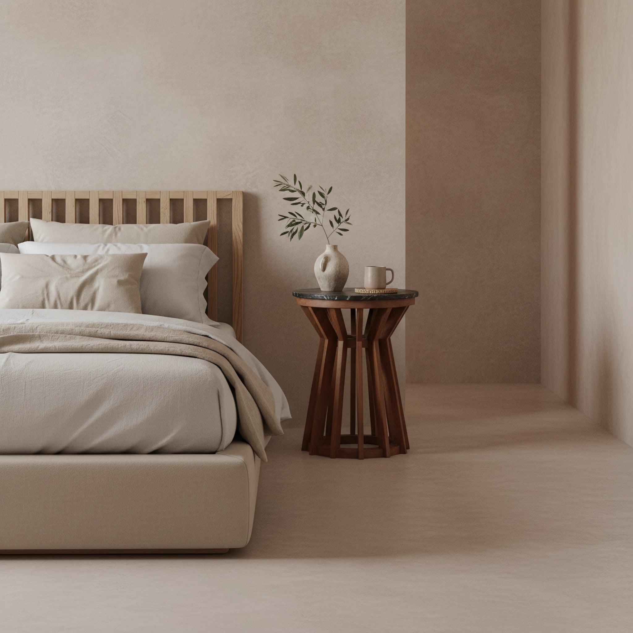 Bijzettafel Sabah marmer, zwart - RAW