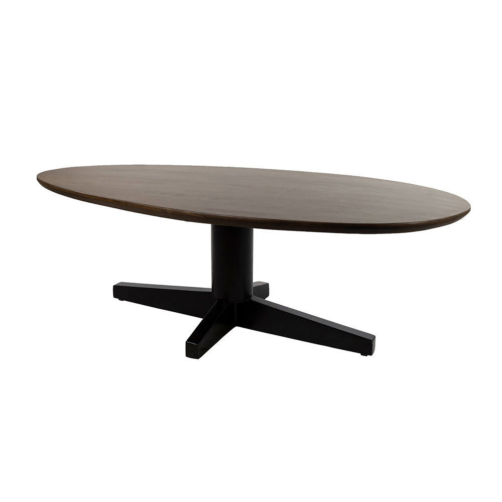 Salontafel Taurus 130, organisch, poot zwart, mango bruin walnoot - NW