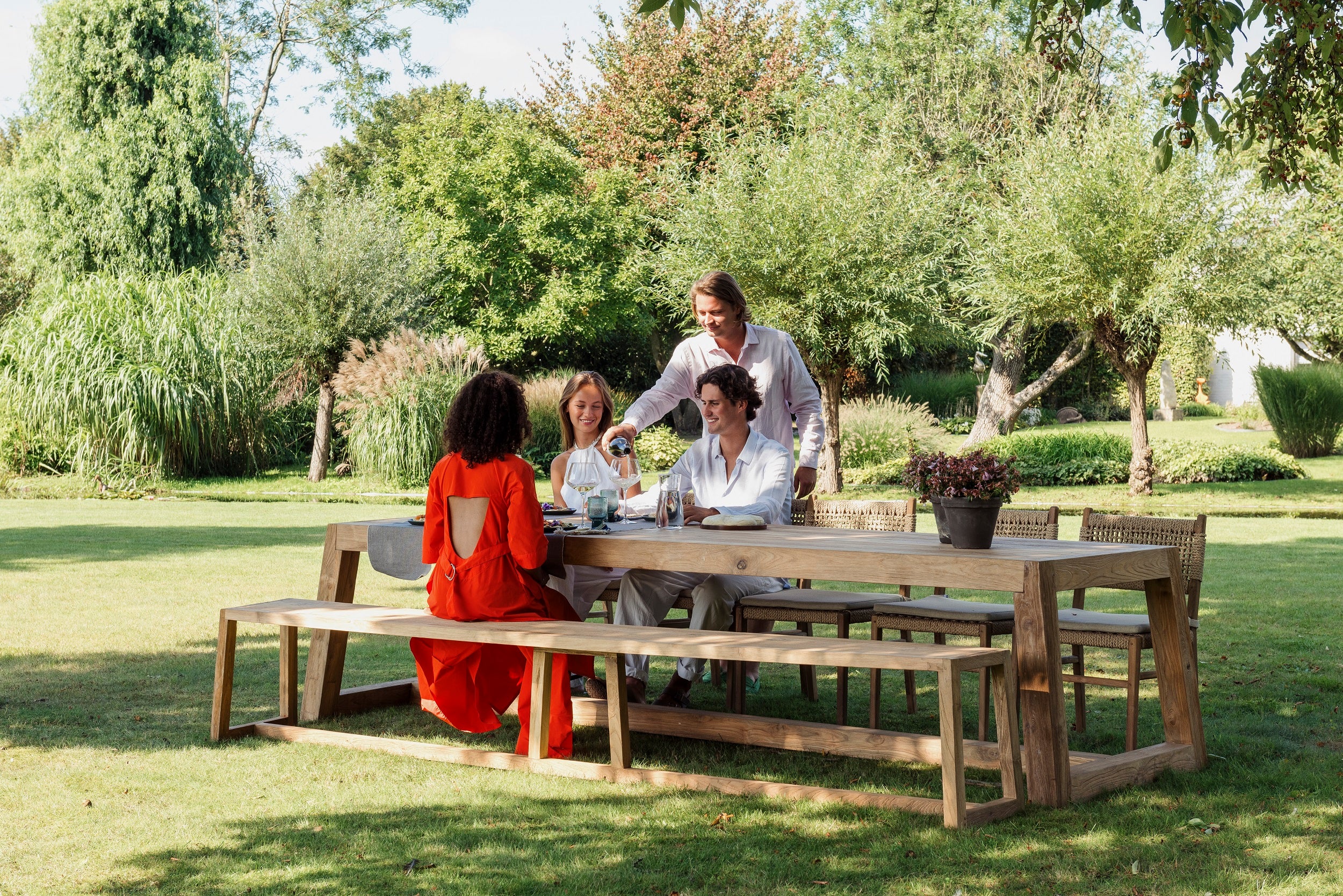 Outdoor tuintafel Hermosa massief teakhout (300) - GESC