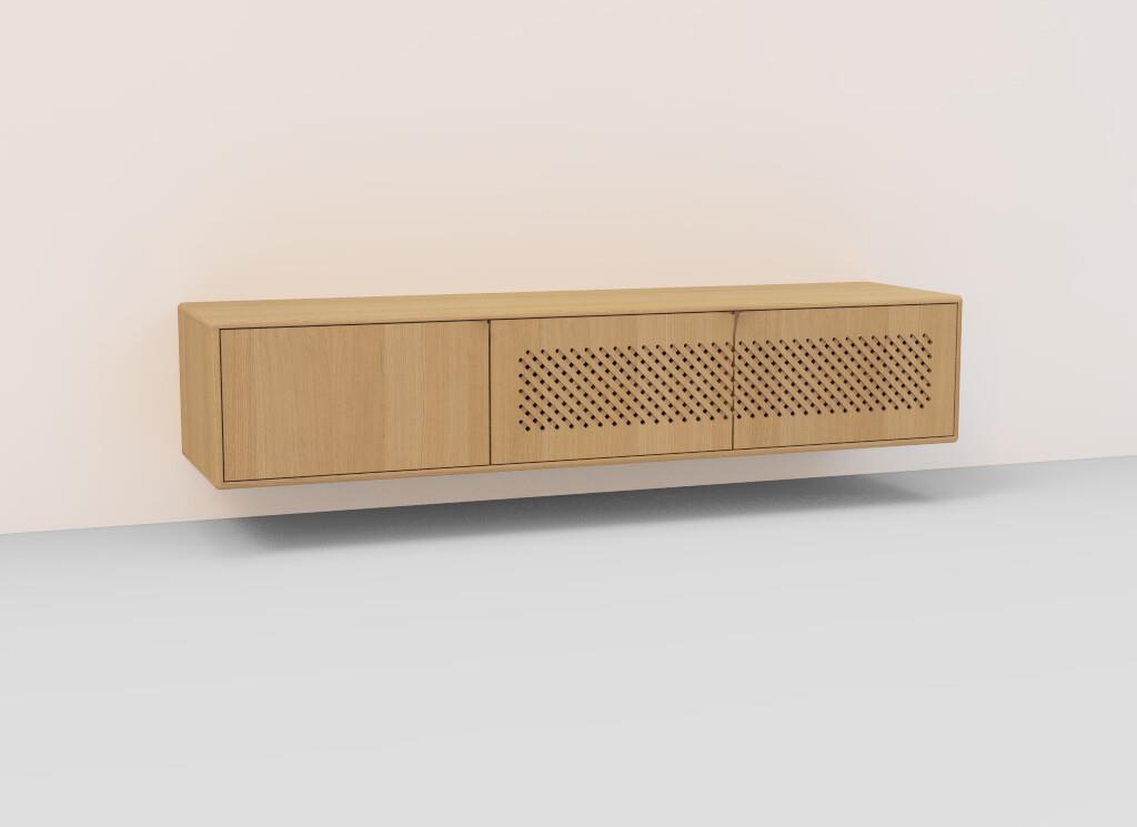 TV-kast Sento 3-deurs hangkast raster eik (4 kleuren) - THS