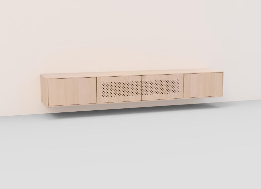 TV-kast Sento 4-deurs hangkast raster eik (4 kleuren) - THS