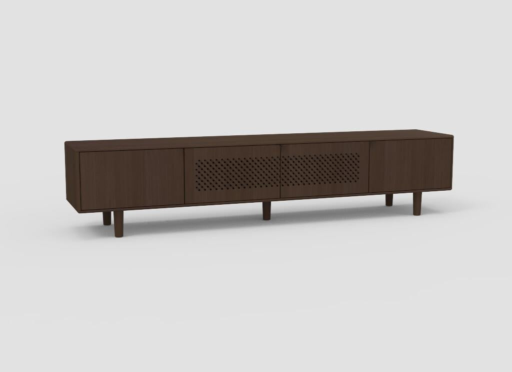 TV-kast Sento 4-deurs raster eik (4 kleuren) - THS