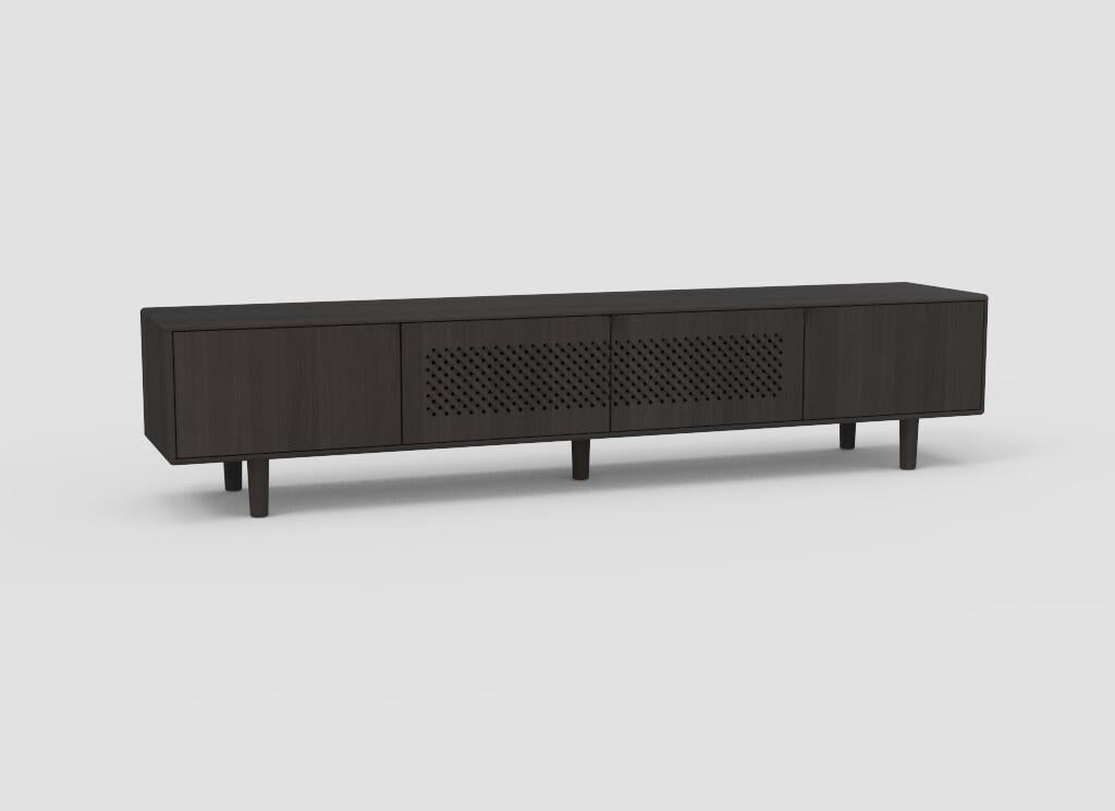 TV-kast Sento 4-deurs raster eik (4 kleuren) - THS